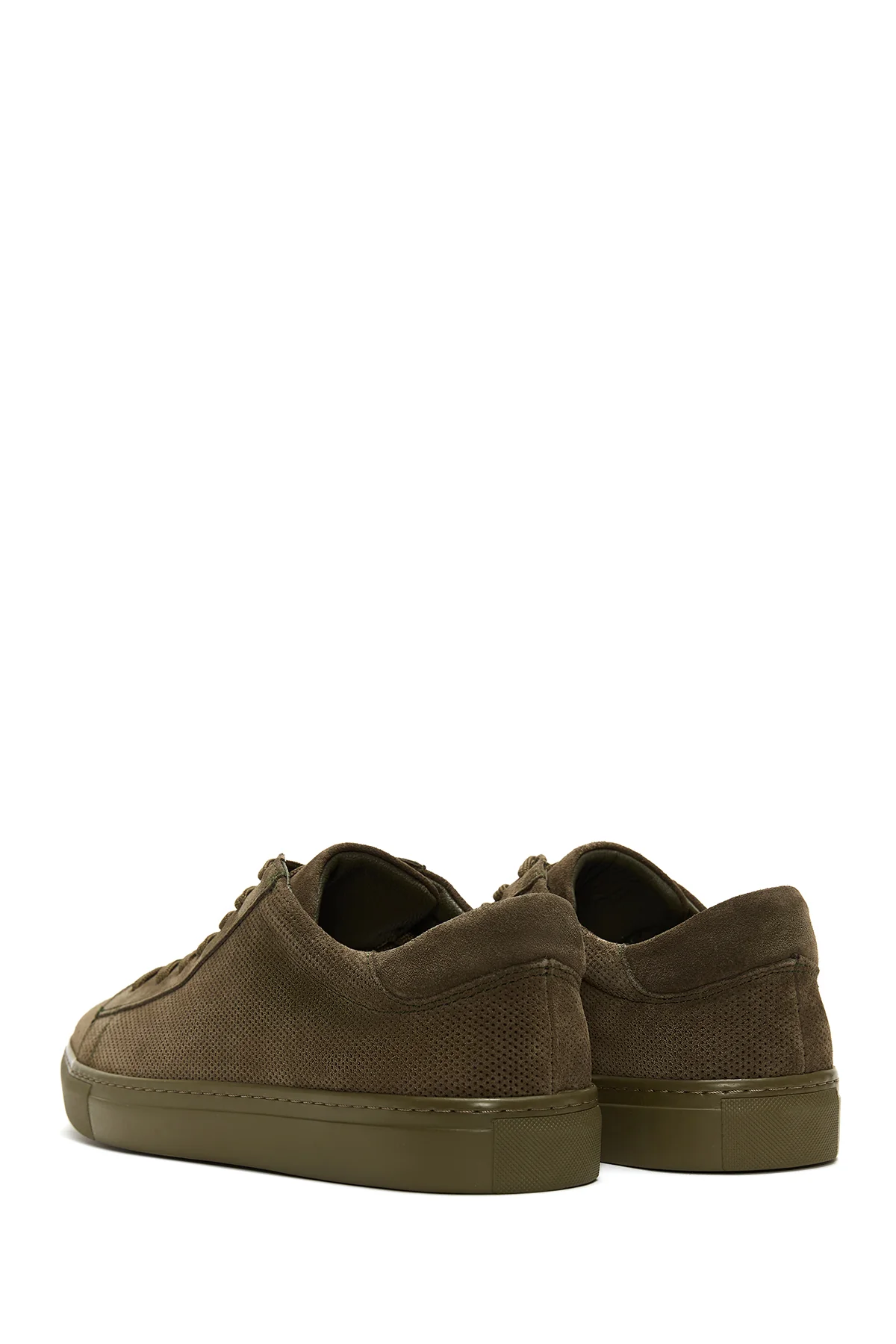 Erkek Haki Deri Süet Sneaker - Image 5