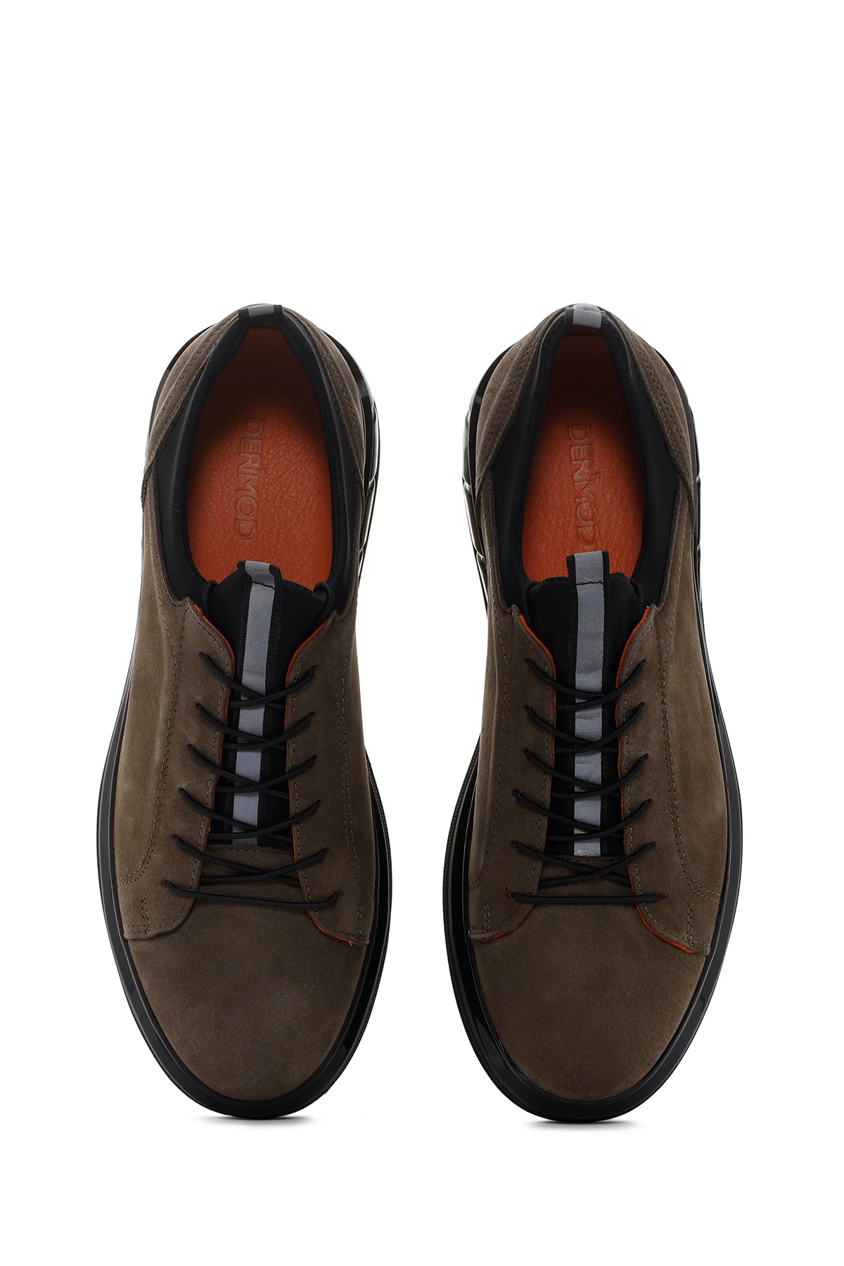 Erkek Haki Nubuk Deri Casual Sneaker - Image 6