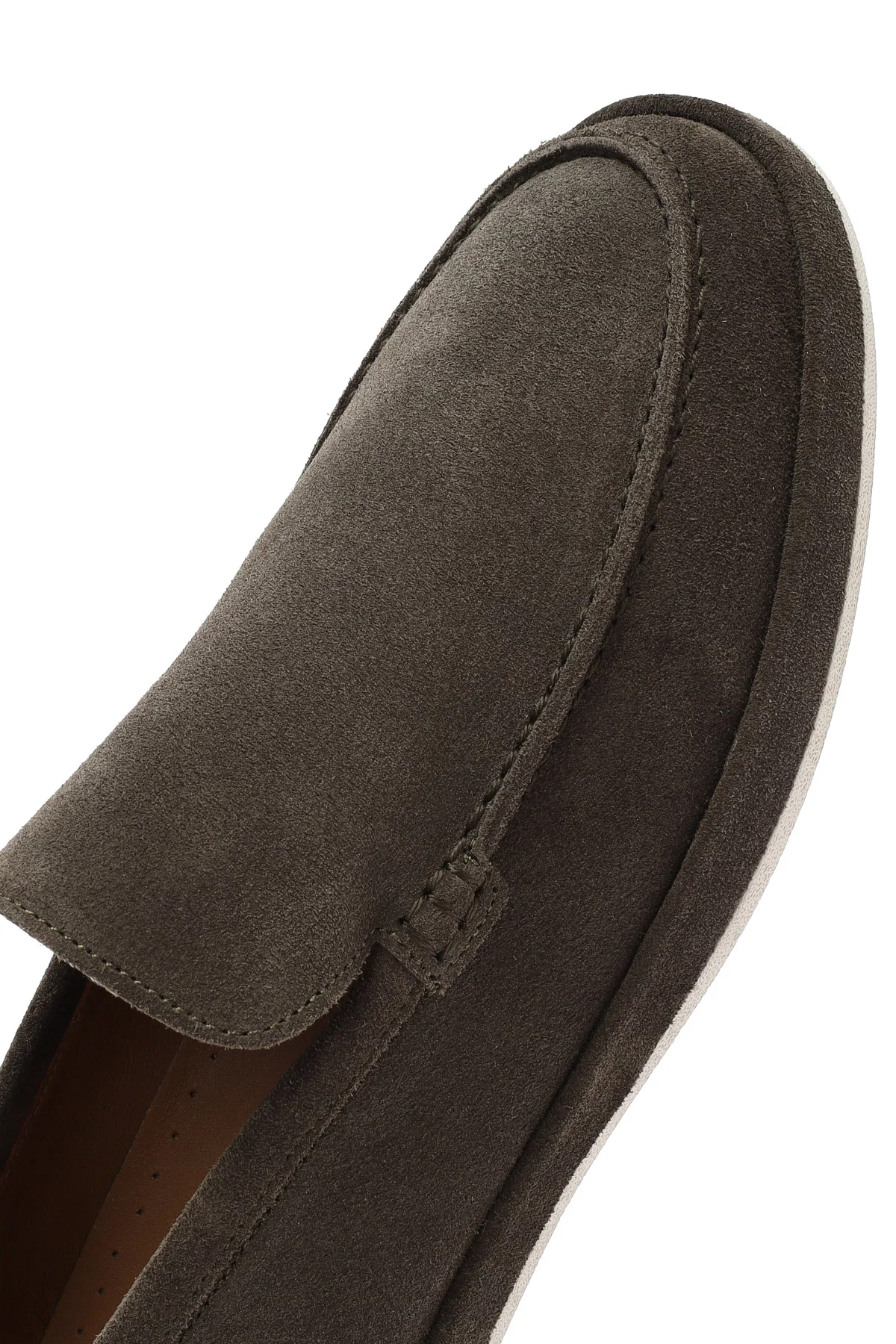Erkek Haki Süet Deri Loafer - Image 9