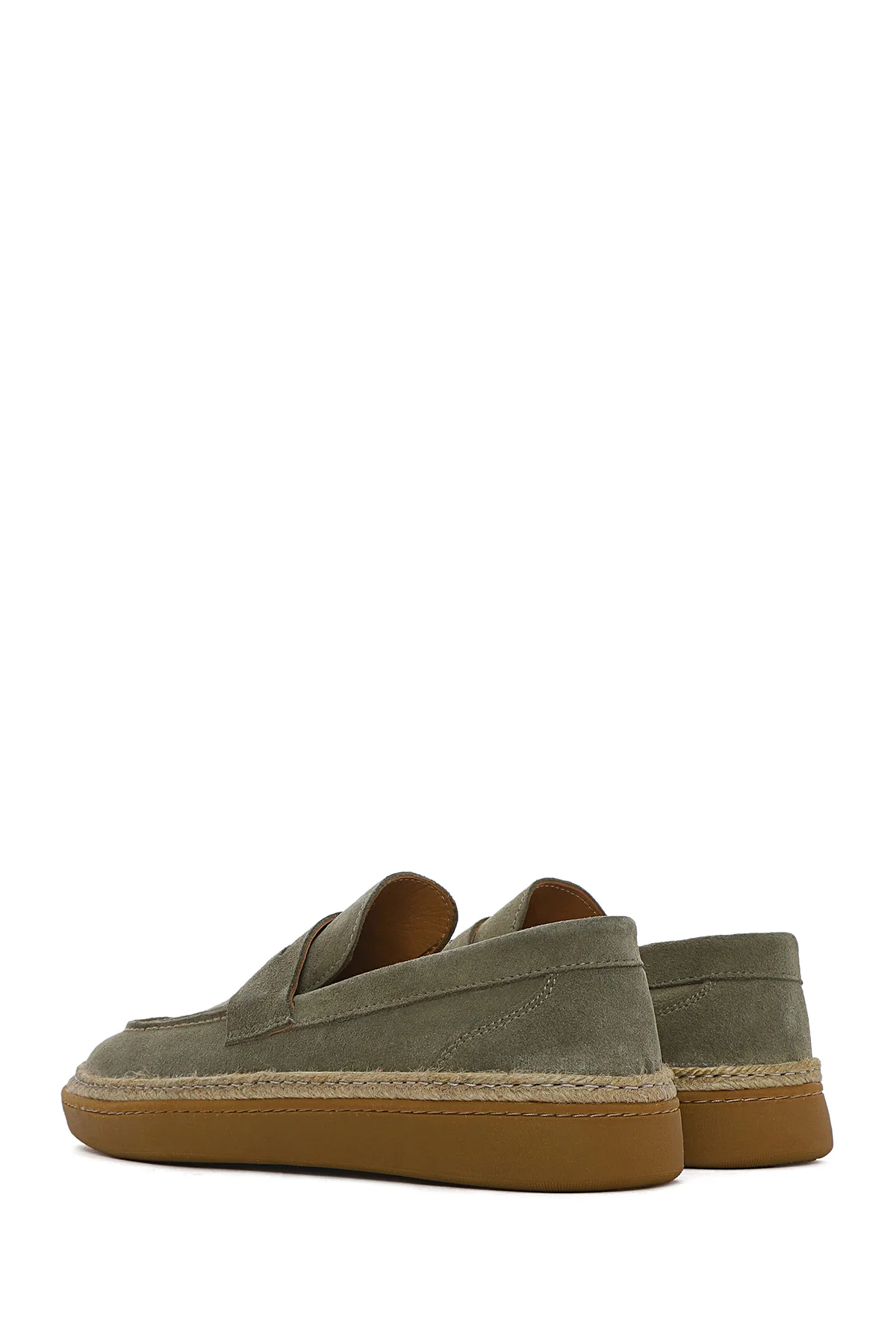 Erkek Haki Süet Deri Loafer - Image 6