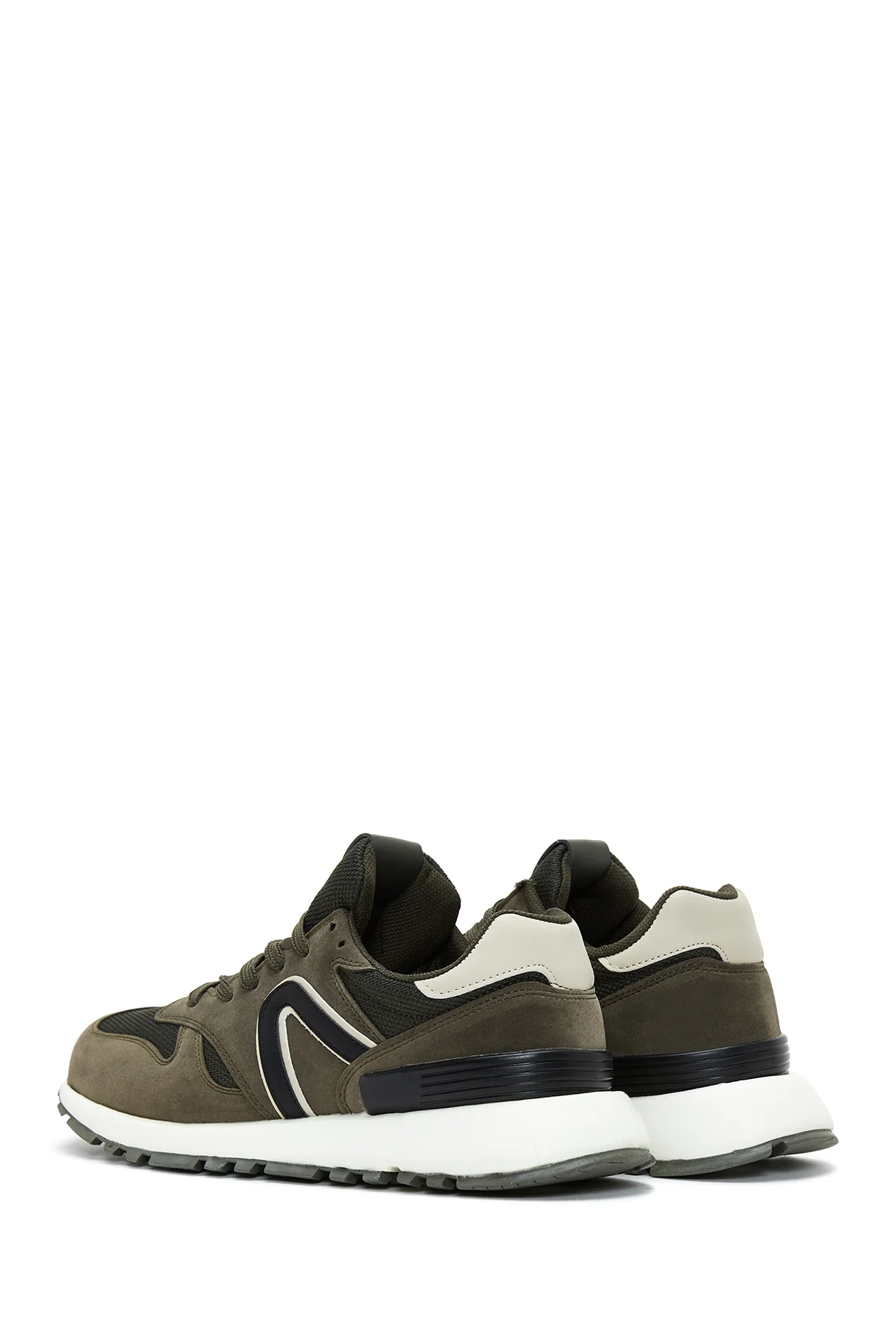 Erkek Haki Süet Deri Sneaker - Image 5