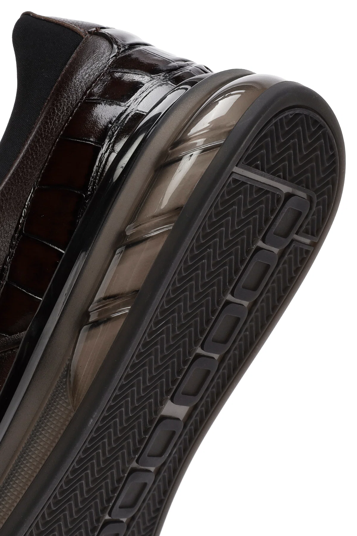 Erkek Kahverengi Bağcıklı Deri Casual Sneaker - Image 8