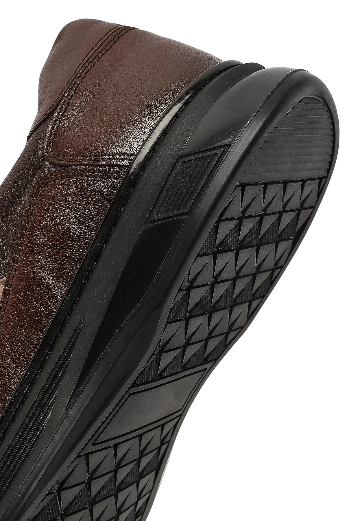 Erkek Kahverengi Bağcıklı Deri Casual Sneaker - Image 8