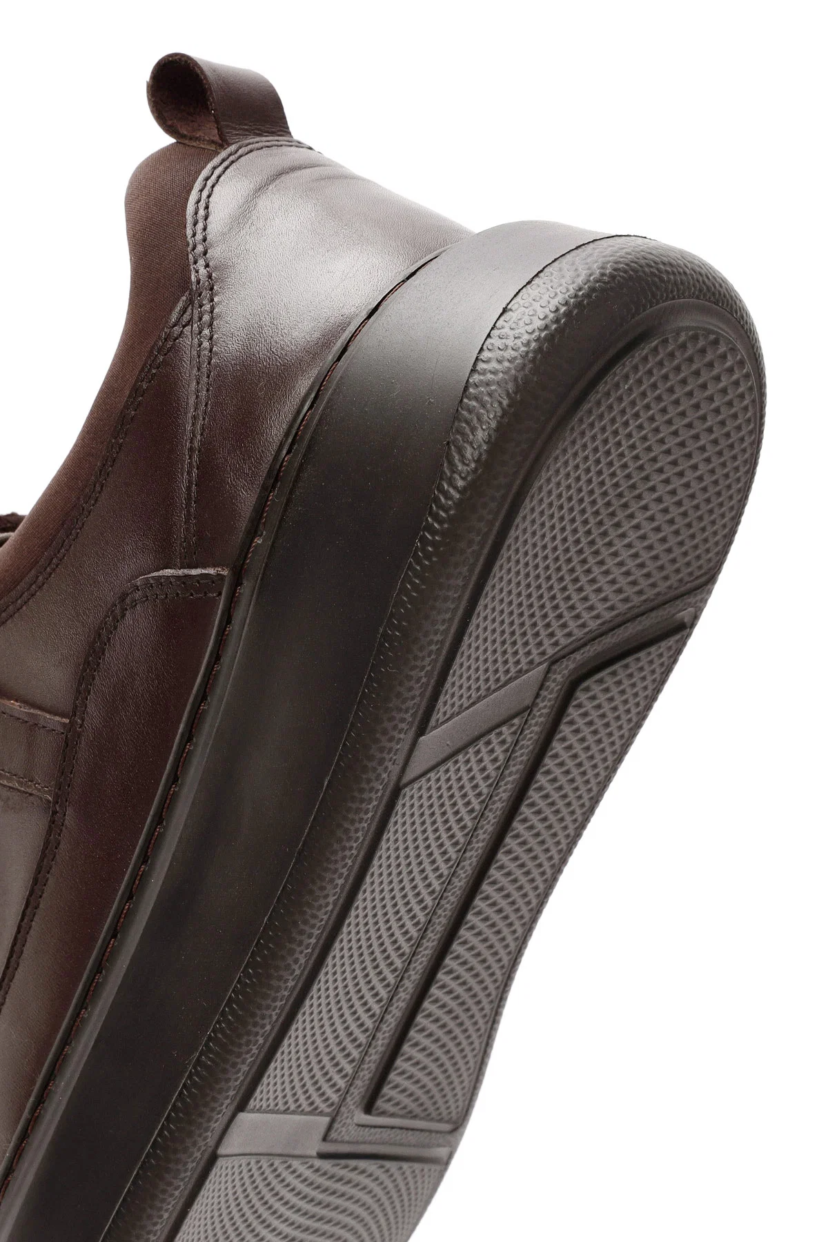 Erkek Kahverengi Bağcıklı Deri Sneaker - Image 8