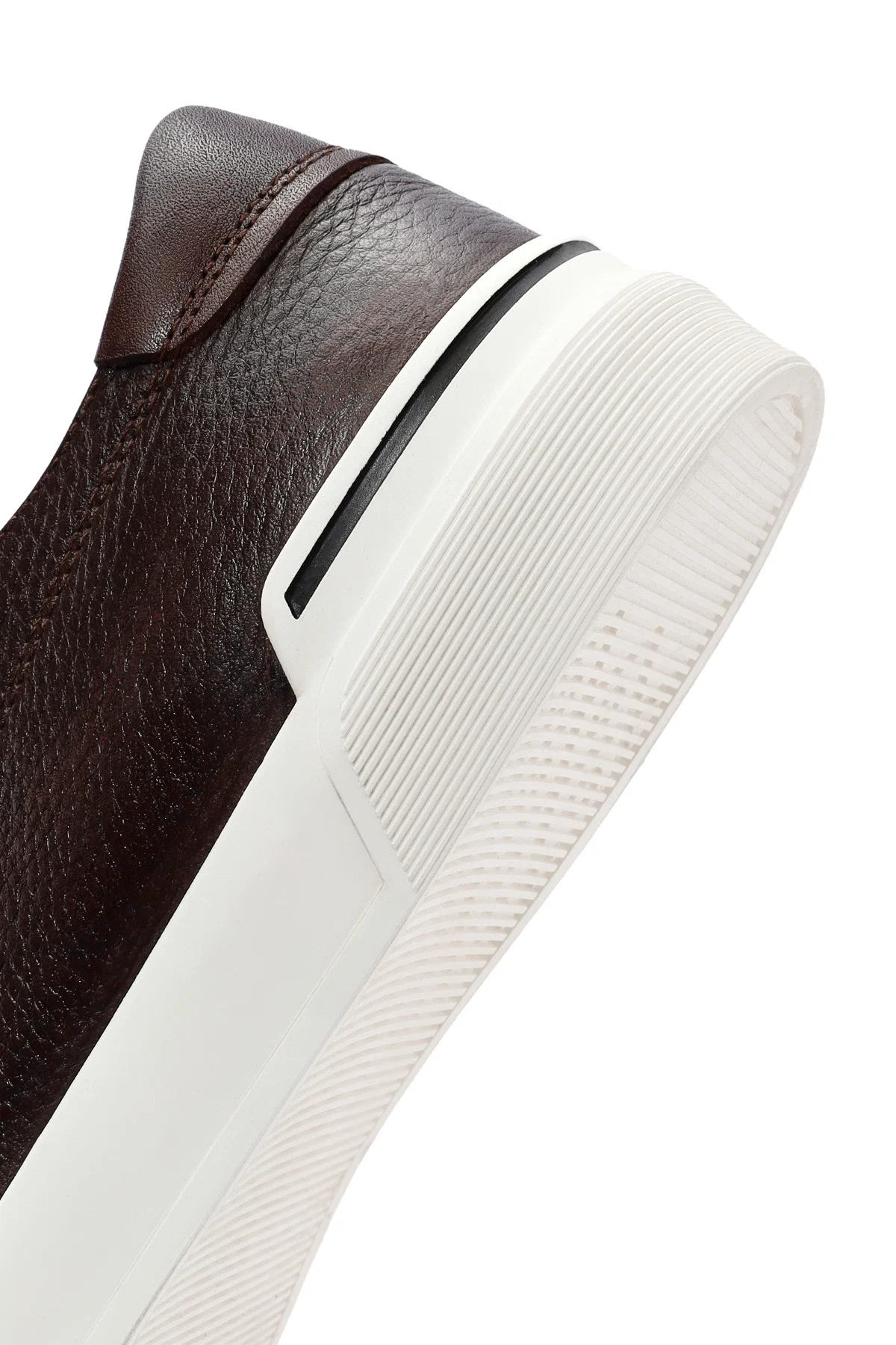 Erkek Kahverengi Bağcıklı Deri Sneaker - Image 8