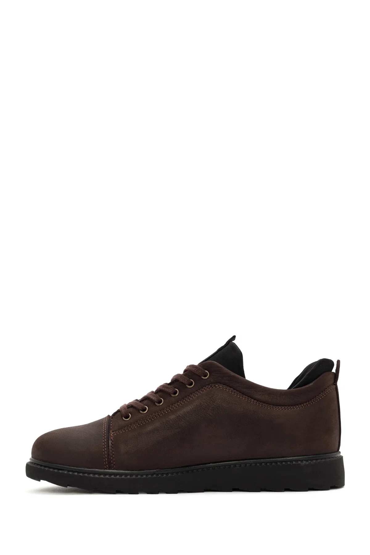 Erkek Kahverengi Bağcıklı Deri Sneaker - Image 2