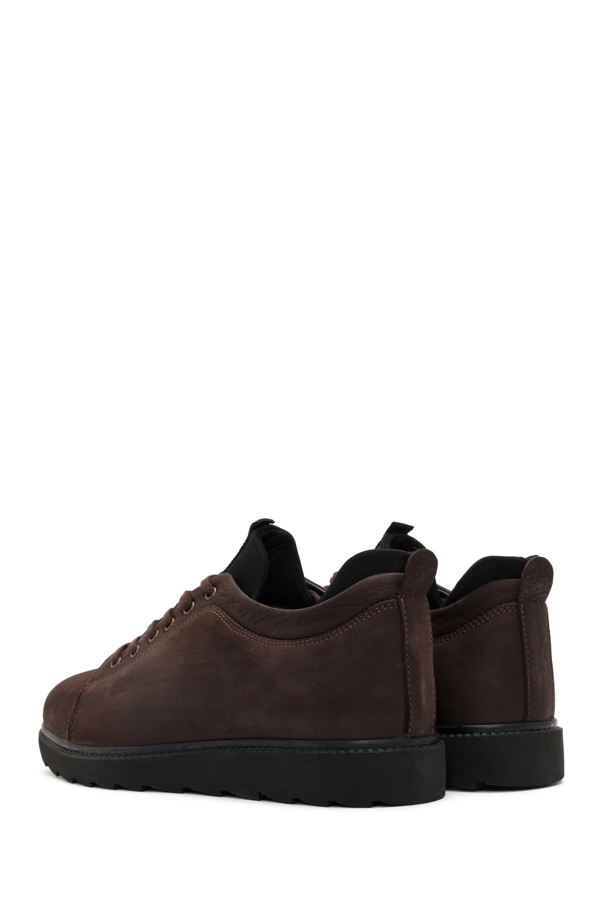 Erkek Kahverengi Bağcıklı Deri Sneaker - Image 5