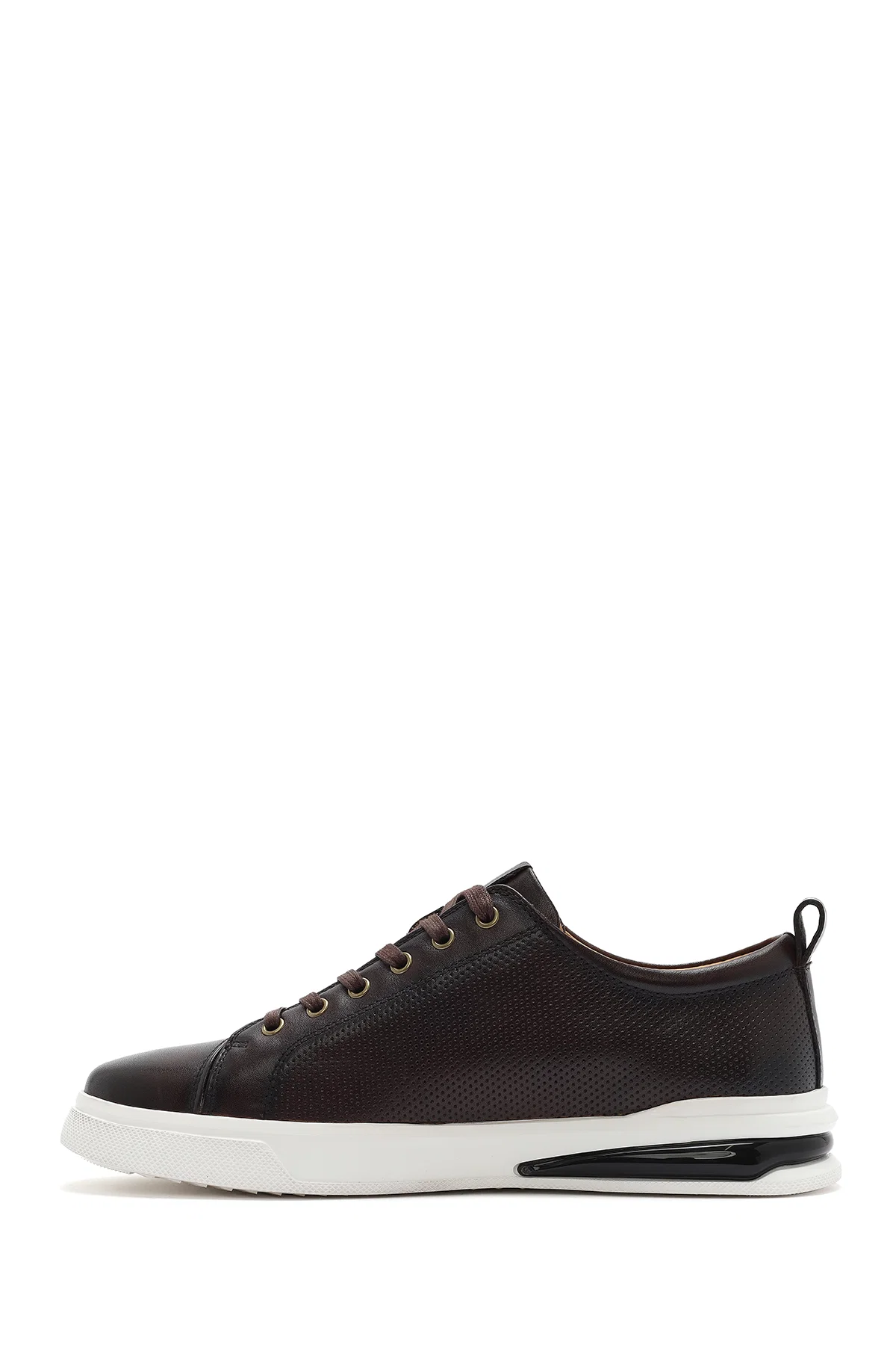 Erkek Kahverengi Bağcıklı Deri Sneaker - Image 2