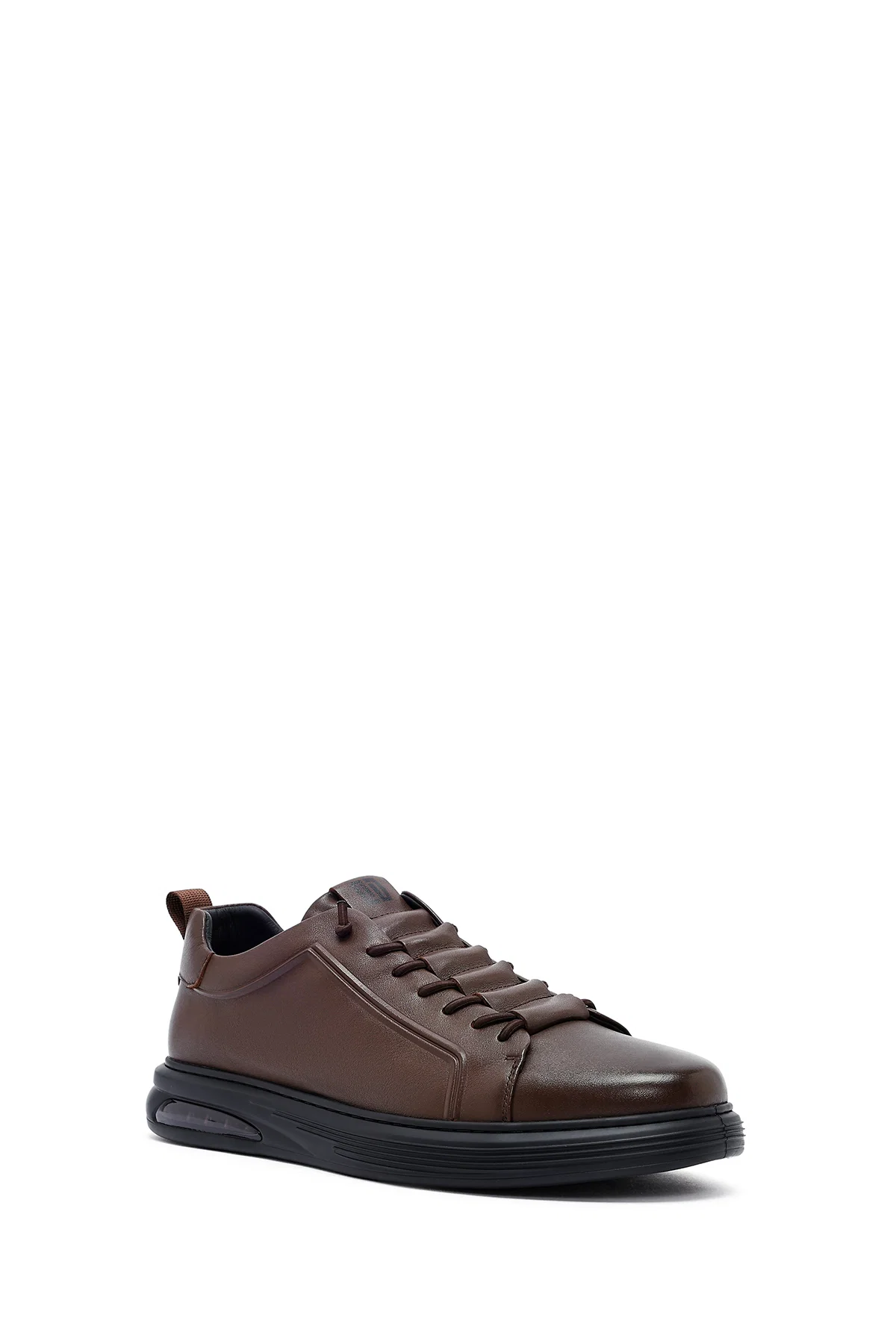 Erkek Kahverengi Bağcıklı Deri Sneaker - Image 6