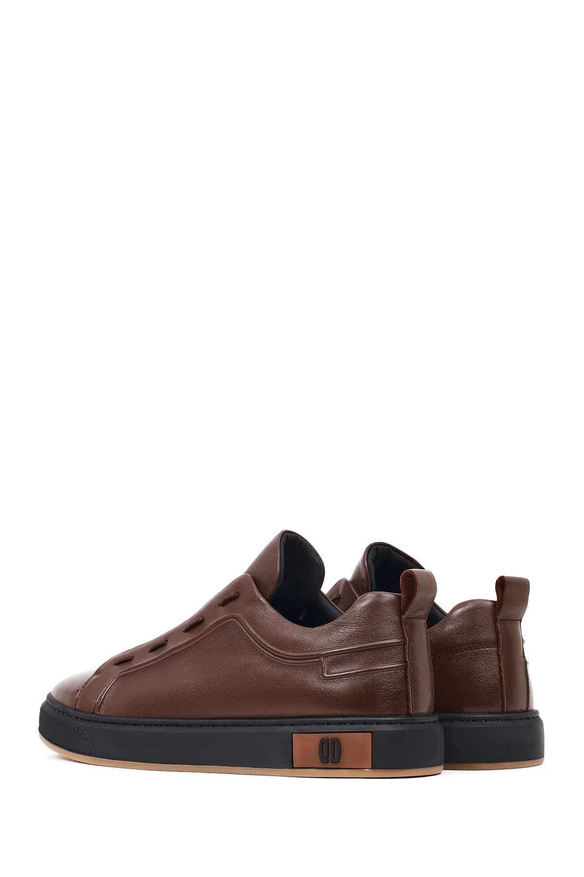 Erkek Kahverengi Bağcıklı Deri Sneaker - Image 5