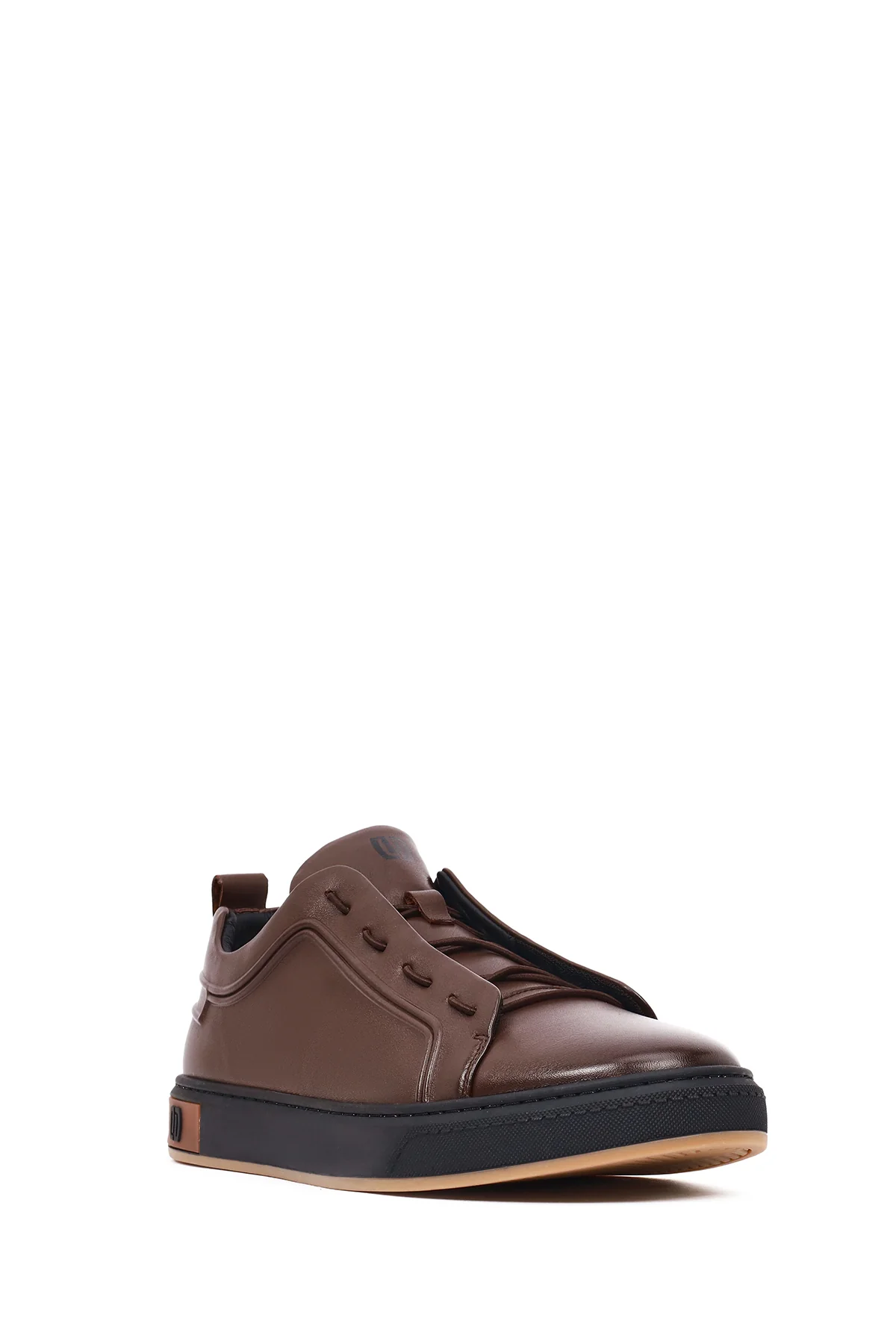 Erkek Kahverengi Bağcıklı Deri Sneaker - Image 6
