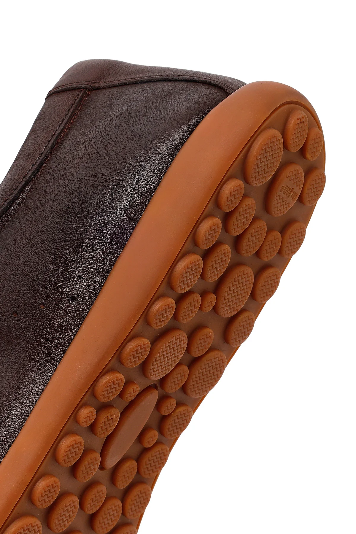 Erkek Kahverengi Bağcıklı Deri Sneaker - Image 8