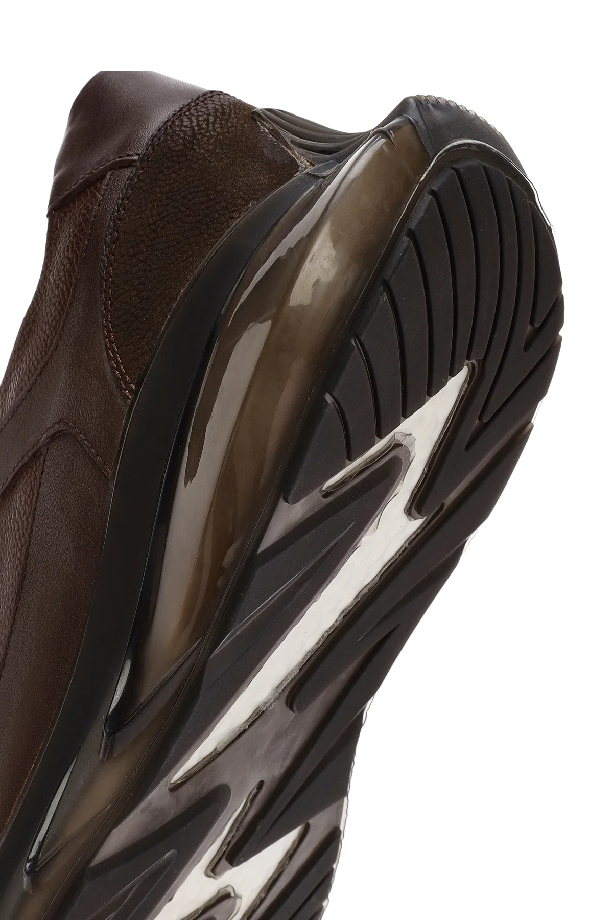 Erkek Kahverengi Bağcıklı Kalın Tabanlı Deri Casual Sneaker - Image 8