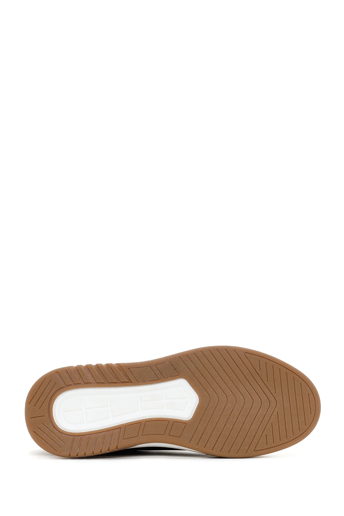 Erkek Kahverengi Bağcıklı Kalın Tabanlı Deri Sneaker - Image 4