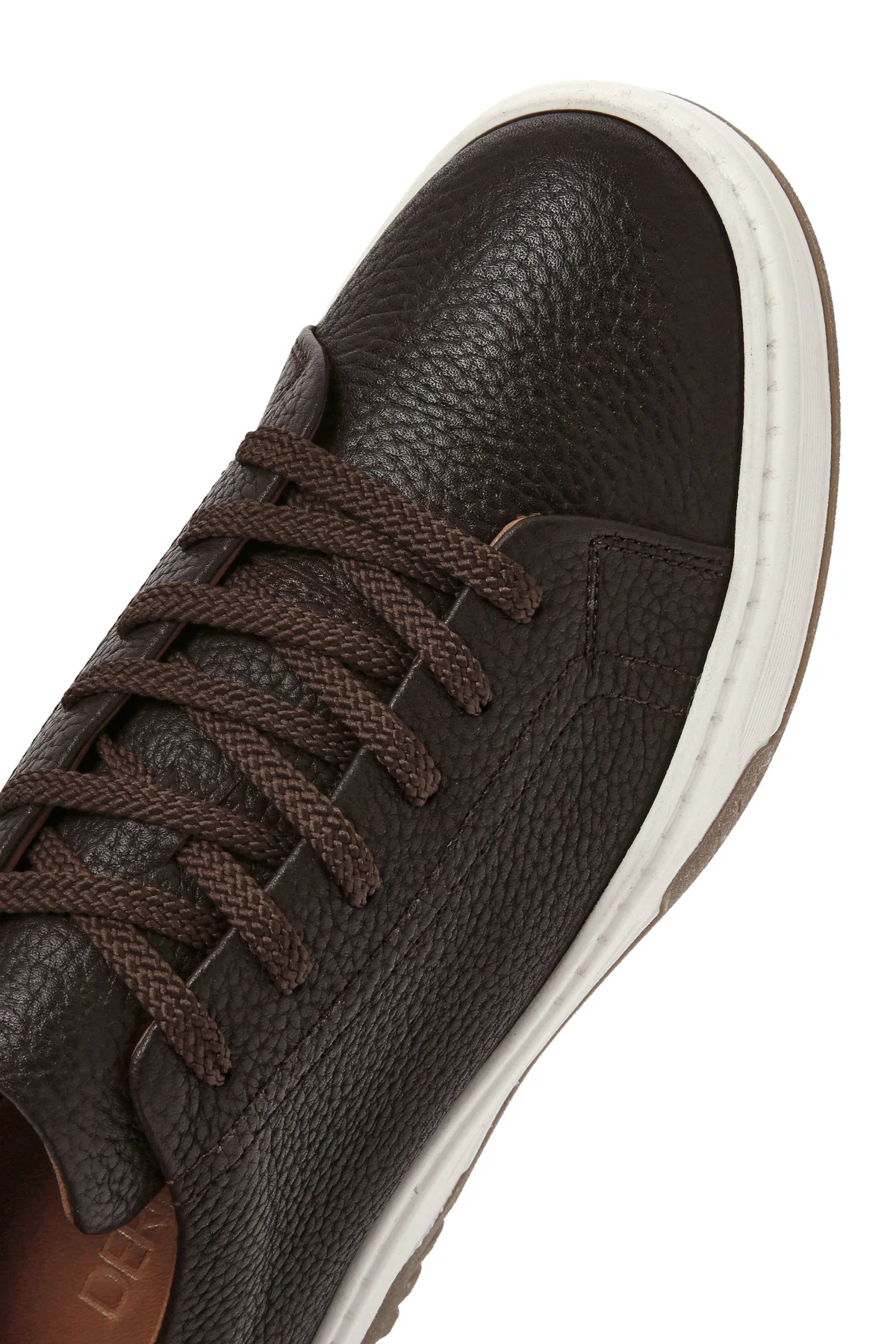 Erkek Kahverengi Bağcıklı Kalın Tabanlı Deri Sneaker - Image 10
