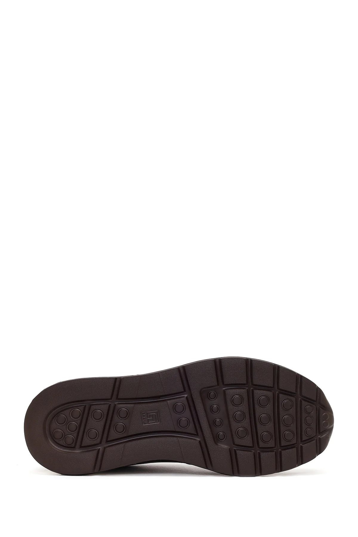 Erkek Kahverengi Bağcıklı Kalın Tabanlı Deri Sneaker - Image 5