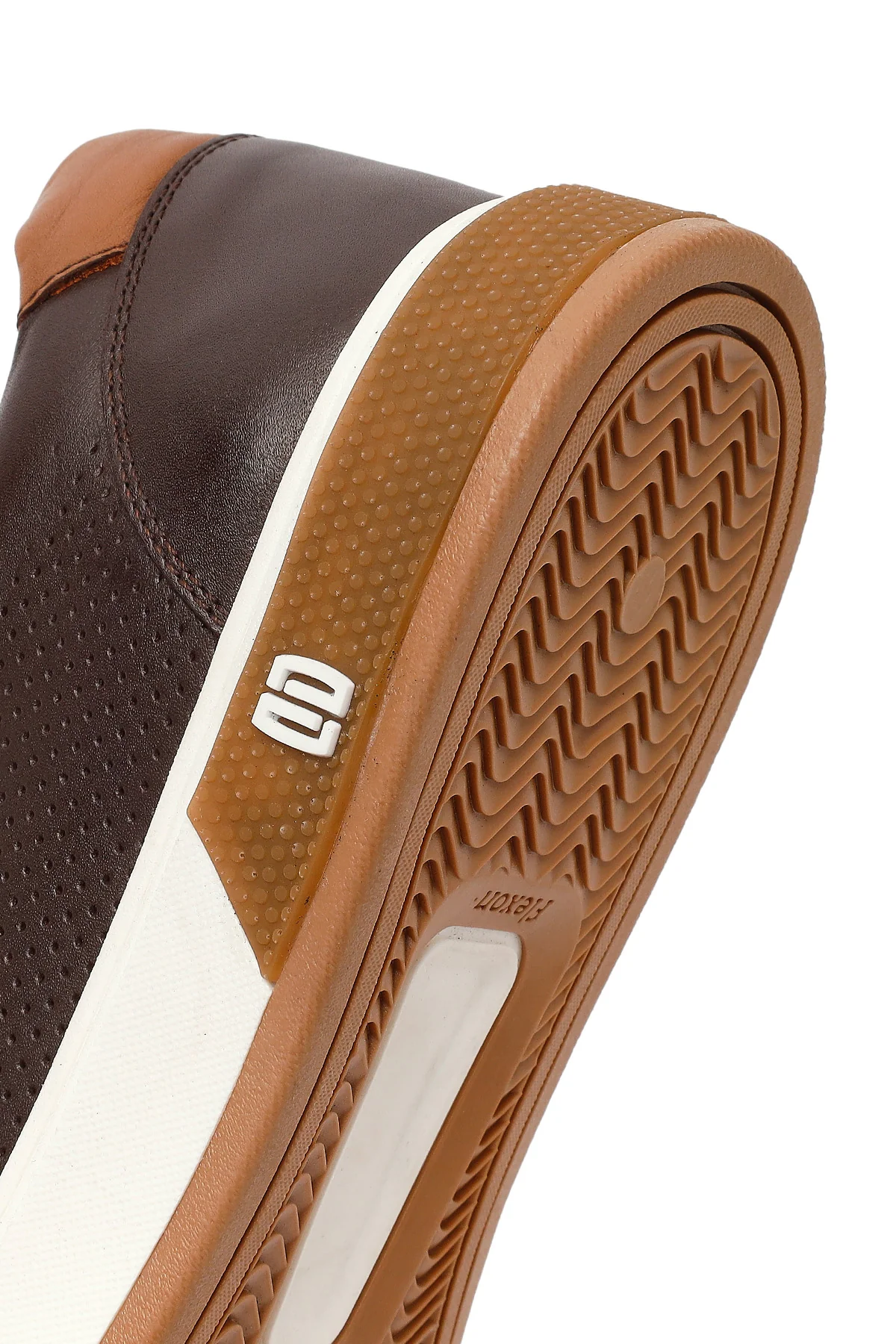 Erkek Kahverengi Bağcıklı Kalın Tabanlı Deri Sneaker - Image 7