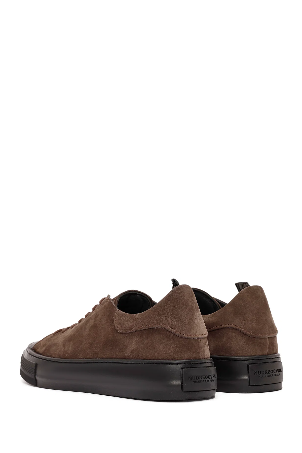 Erkek Kahverengi Bağcıklı Nubuk Deri Sneaker - Image 5