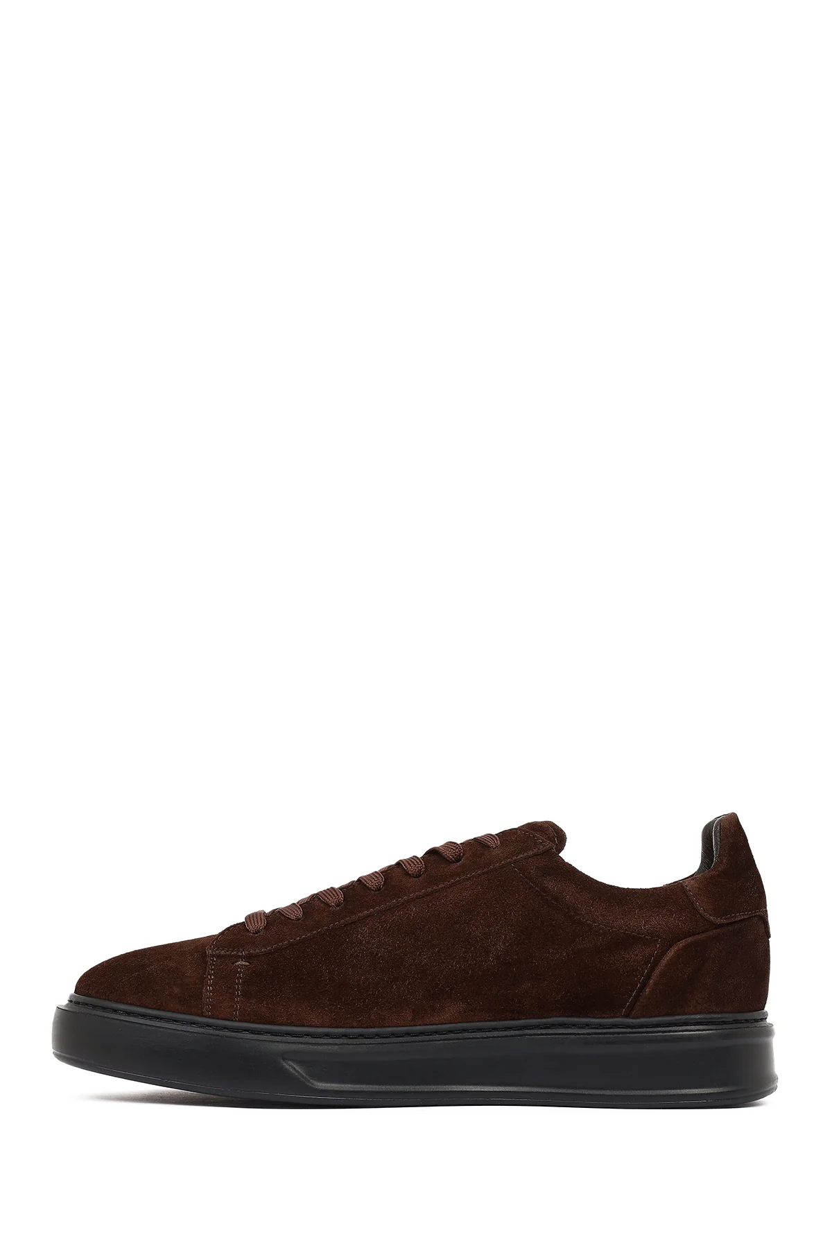Erkek Kahverengi Bağcıklı Süet Deri Sneaker - Image 3