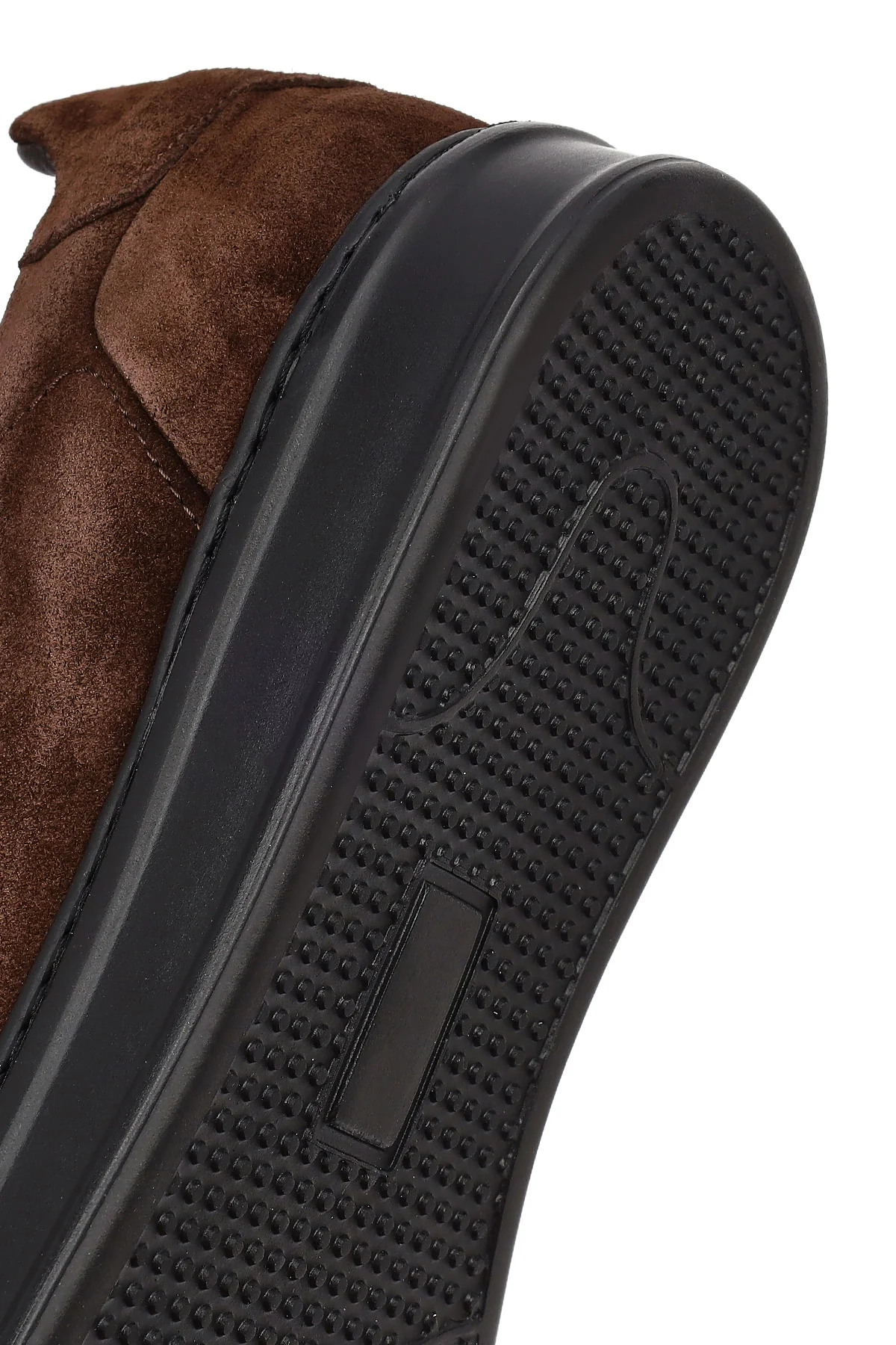 Erkek Kahverengi Bağcıklı Süet Deri Sneaker - Image 8
