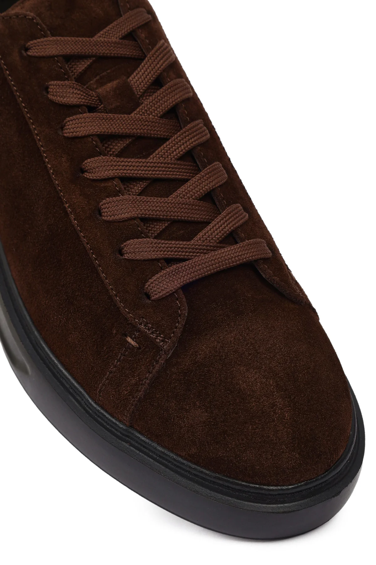 Erkek Kahverengi Bağcıklı Süet Deri Sneaker - Image 9