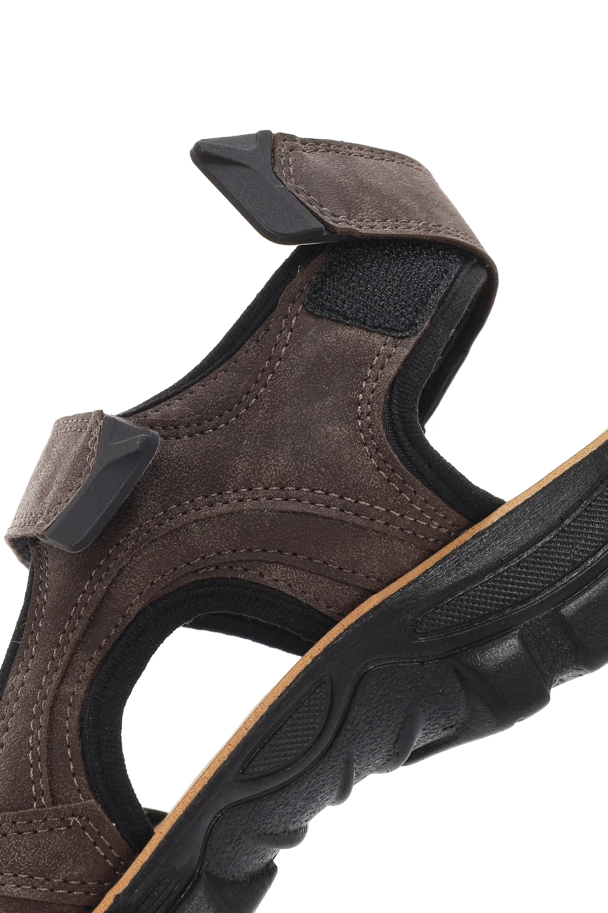 Erkek Kahverengi Bantlı Nubuk Deri Casual Sandalet - Image 11