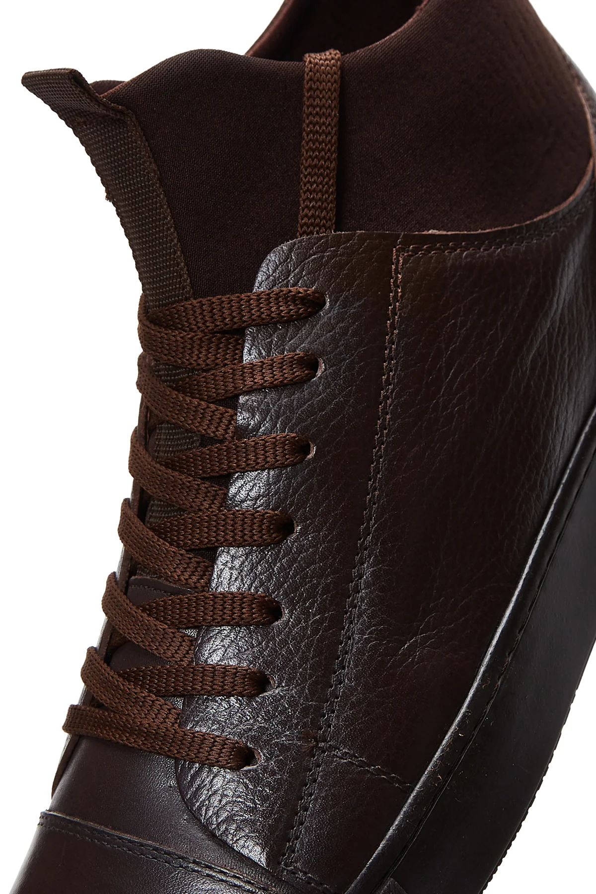 Erkek Kahverengi Deri Bilekli Sneaker - Image 8