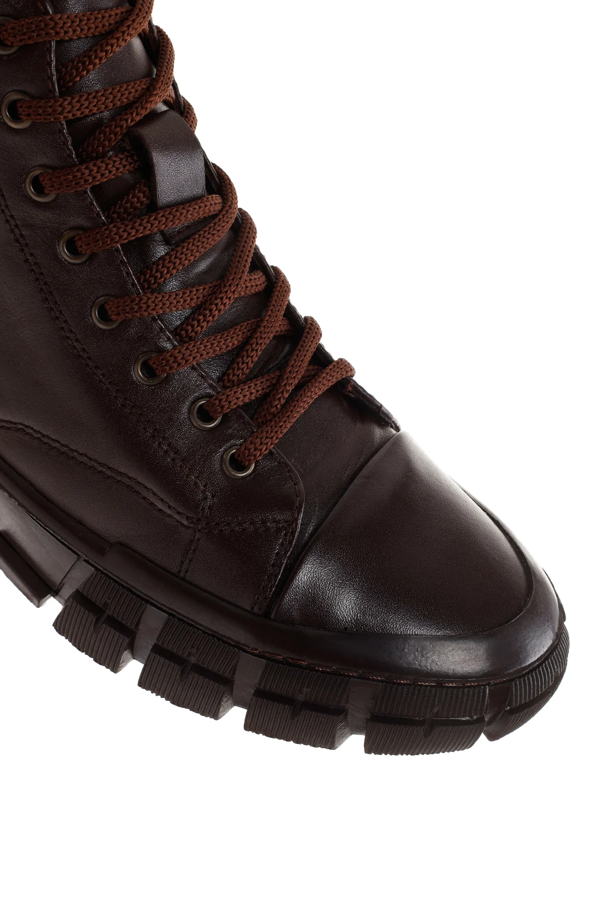 Erkek Kahverengi Deri Bilekli Sneaker - Image 10