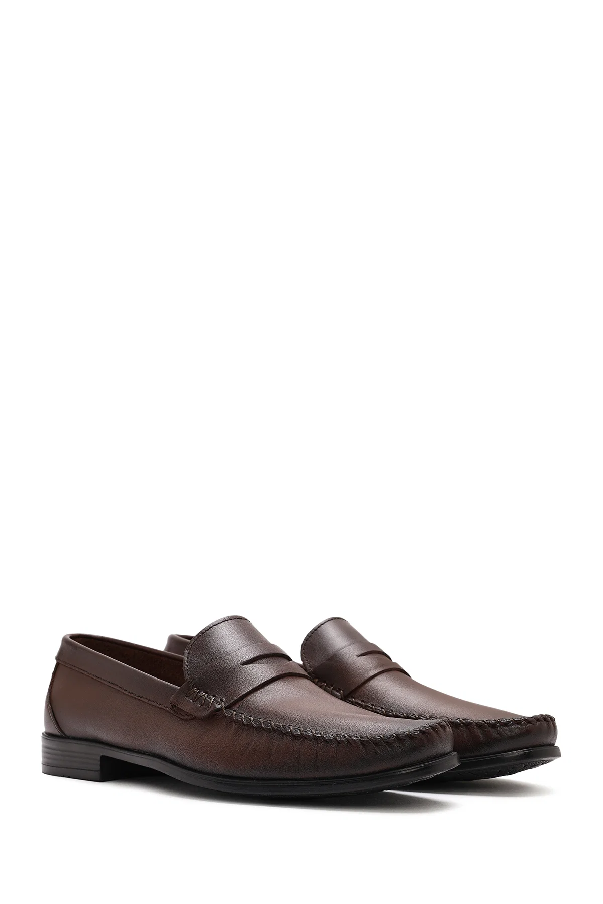 Erkek Kahverengi Deri Casual Loafer - Image 3