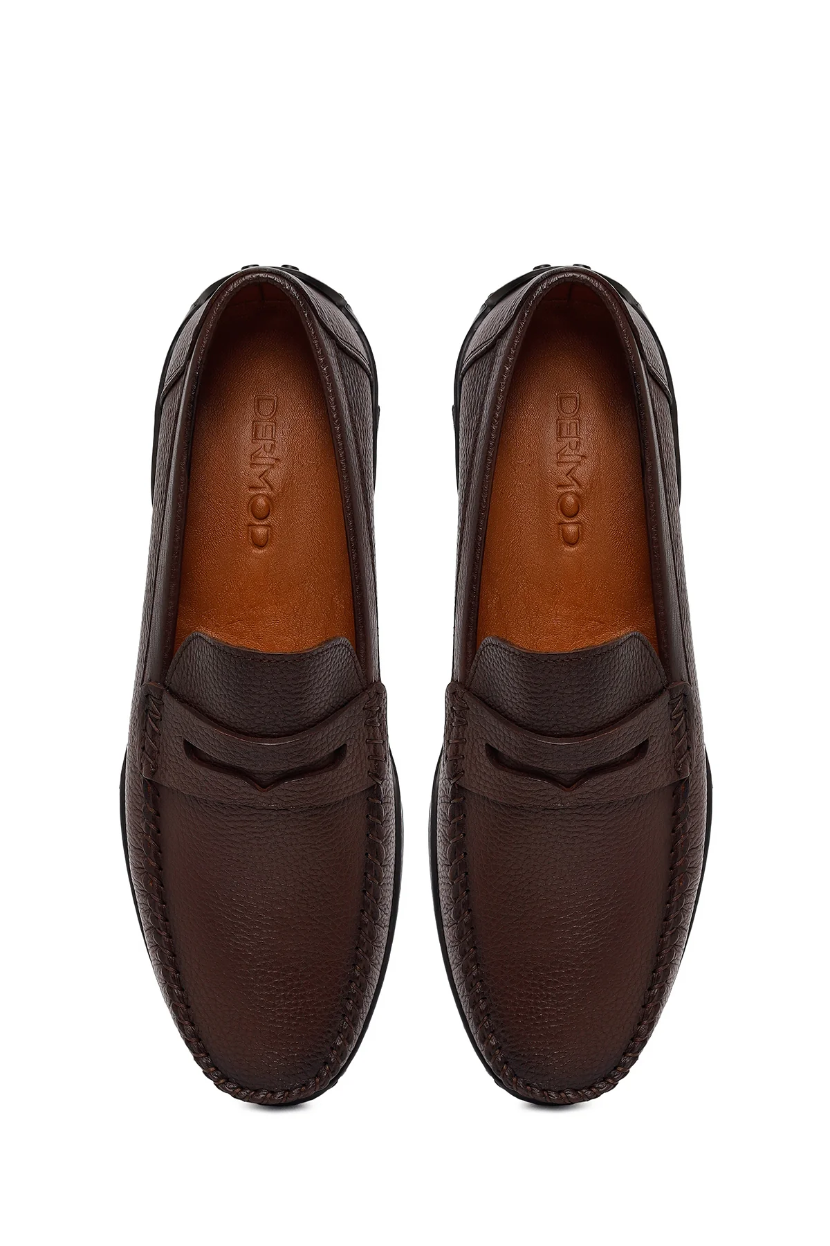 Erkek Kahverengi Deri Casual Loafer - Image 4