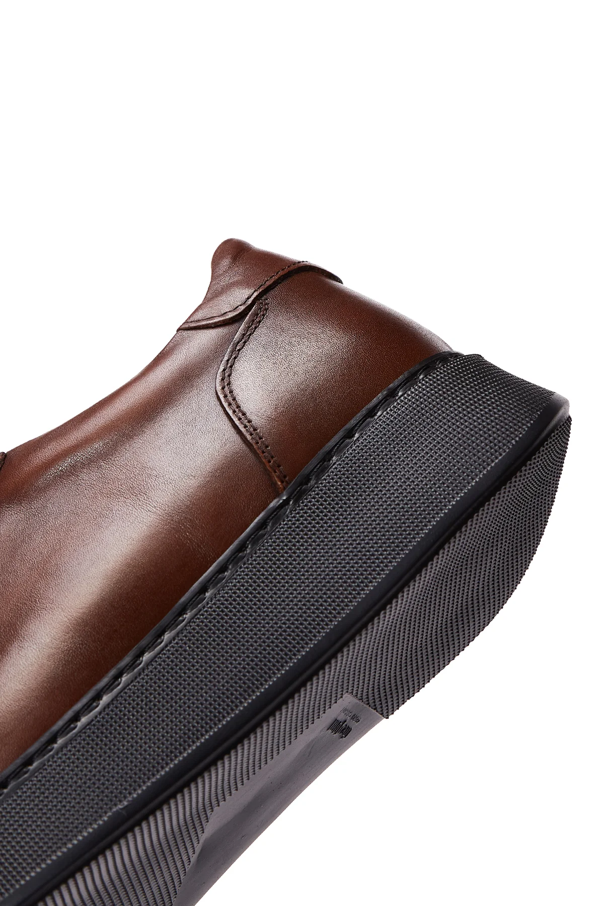 Erkek Kahverengi Deri Casual Sneaker - Image 8
