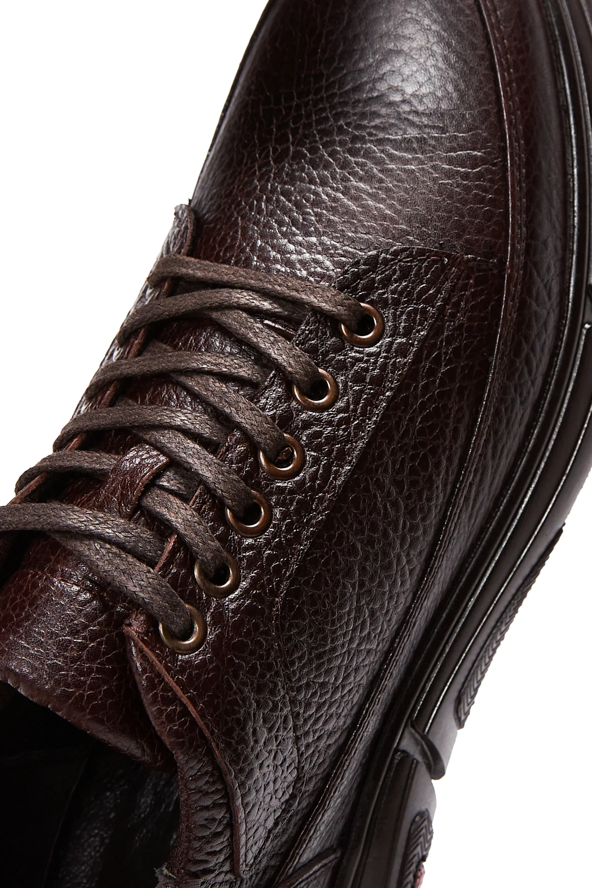 Erkek Kahverengi Deri Casual Sneaker - Image 8
