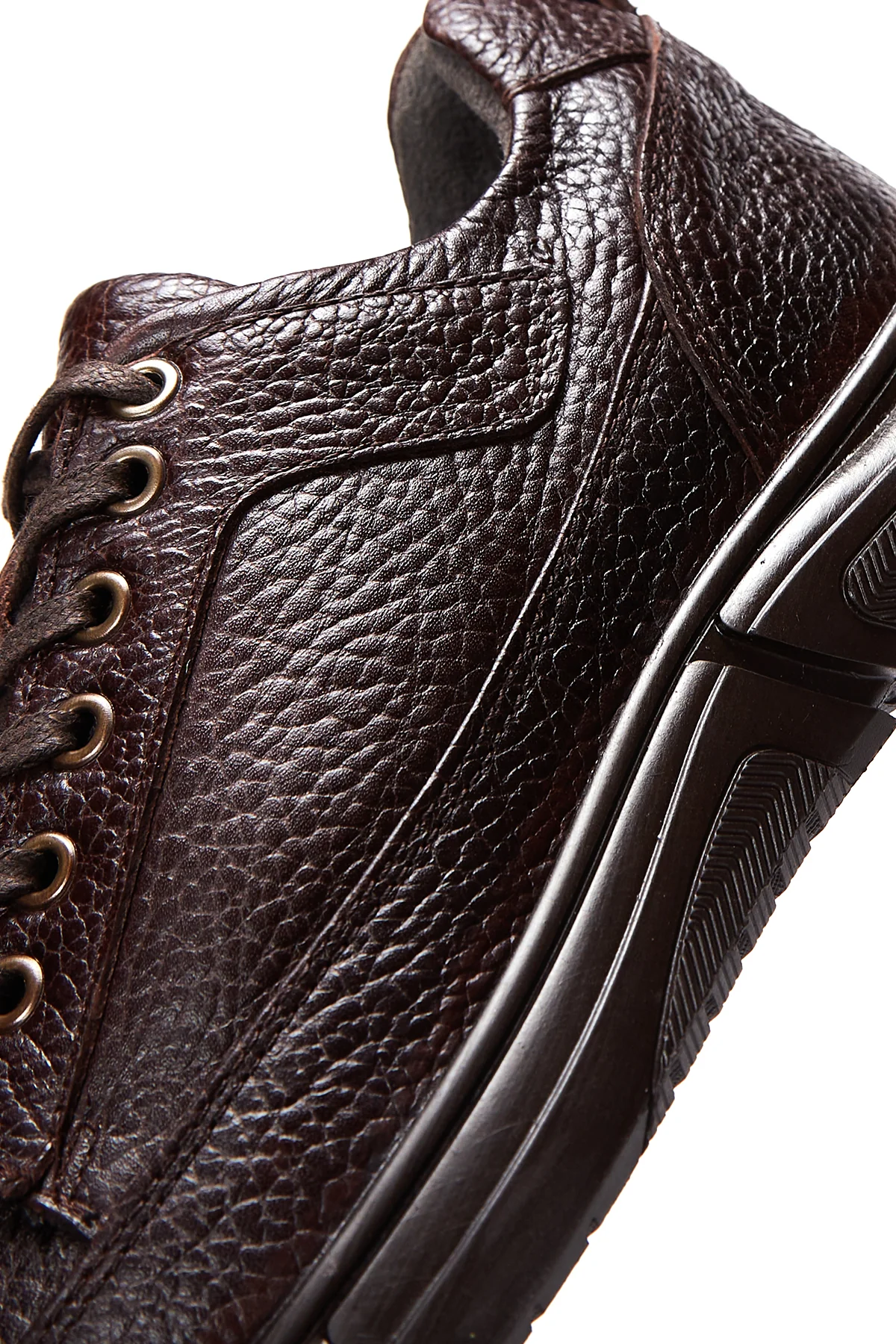 Erkek Kahverengi Deri Casual Sneaker - Image 9