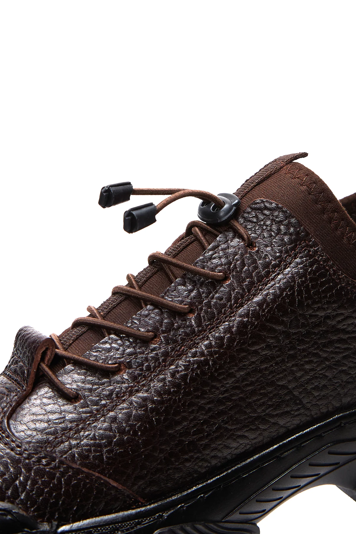 Erkek Kahverengi Deri Casual Sneaker - Image 8