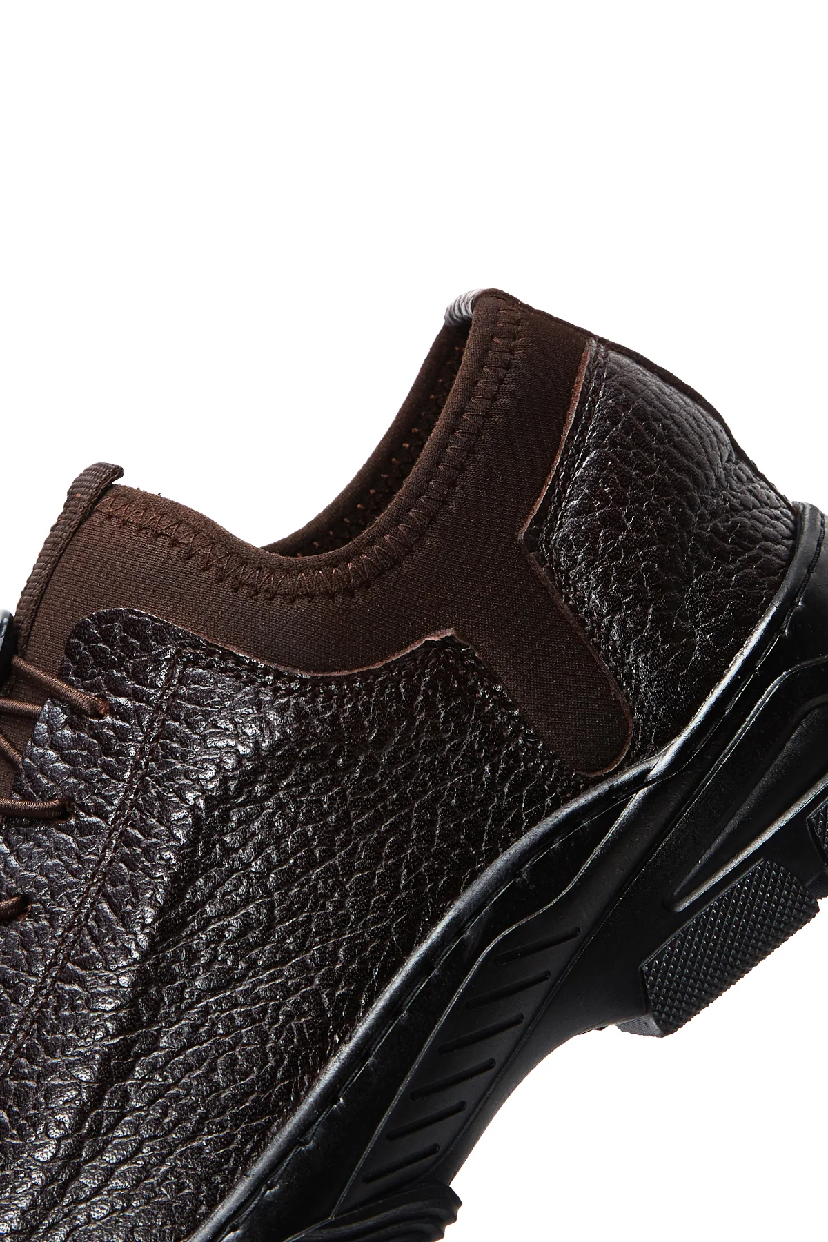 Erkek Kahverengi Deri Casual Sneaker - Image 9