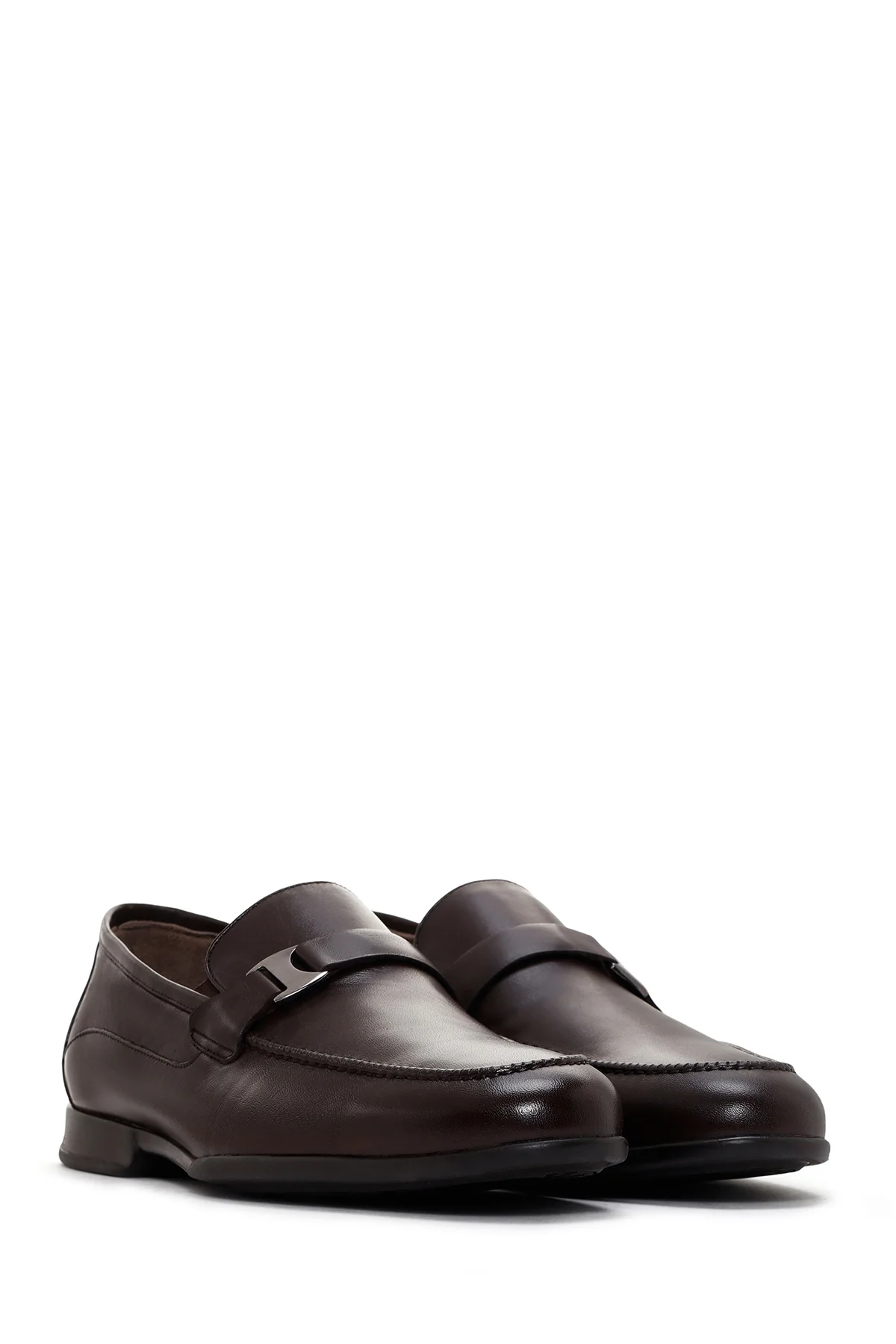 Erkek Kahverengi Deri Klasik Loafer - Image 3