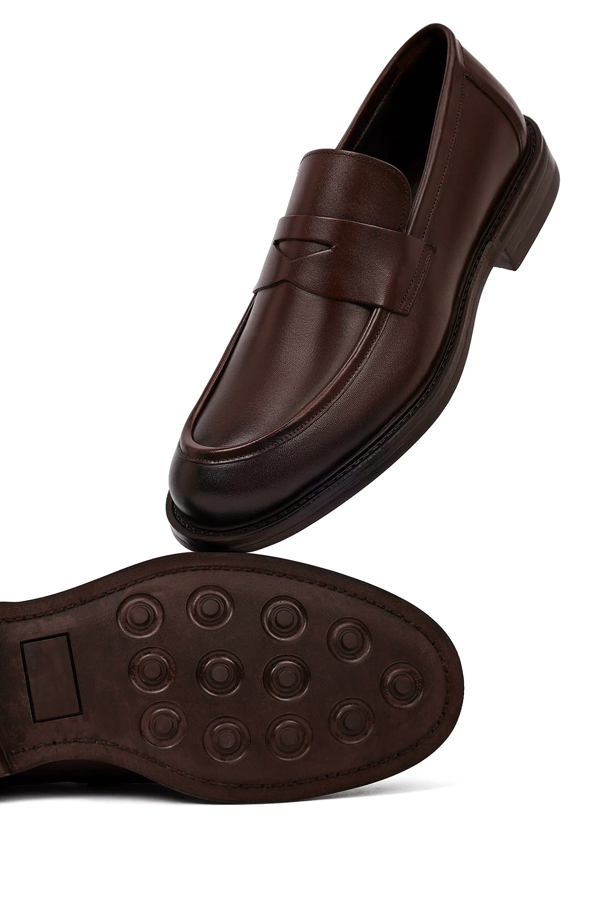 Erkek Kahverengi Deri Klasik Loafer - Image 10