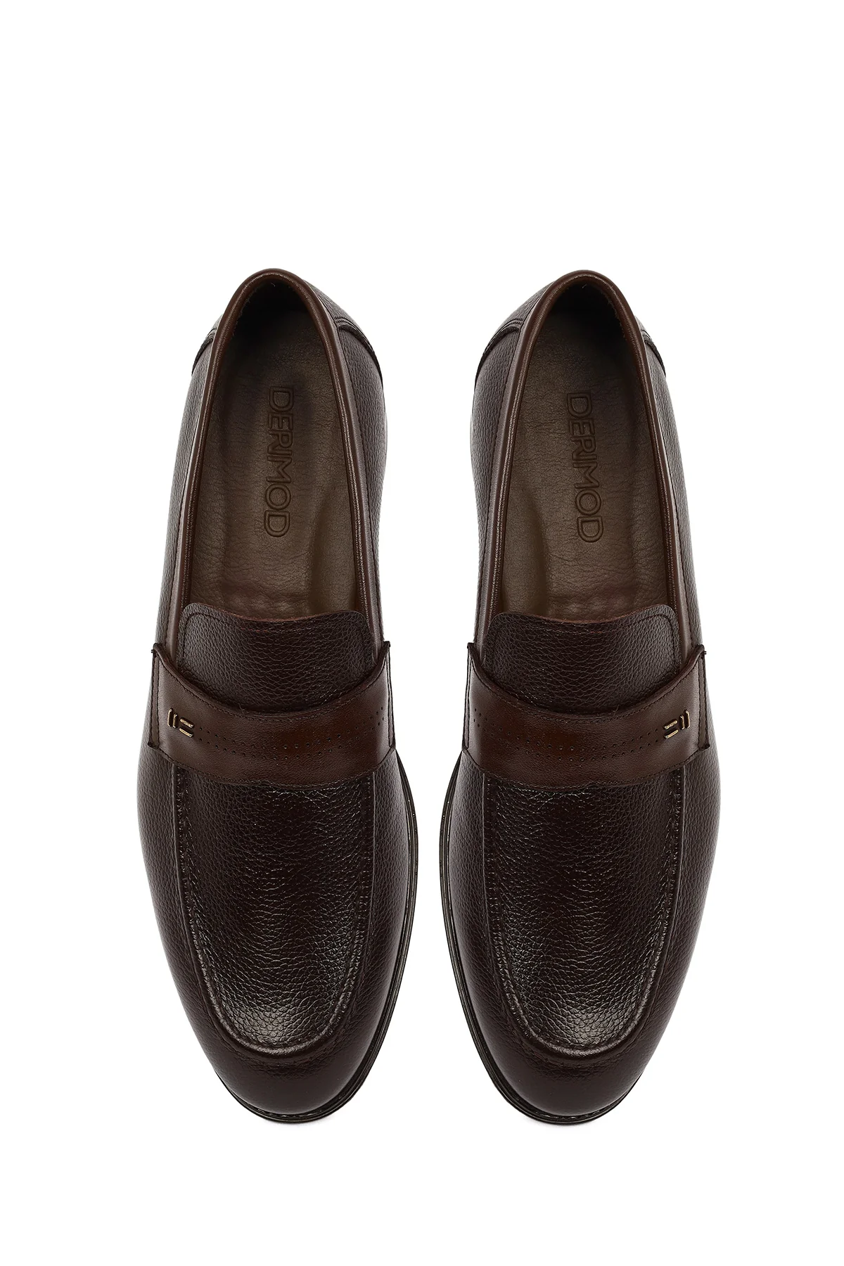 Erkek Kahverengi Deri Klasik Loafer - Image 4