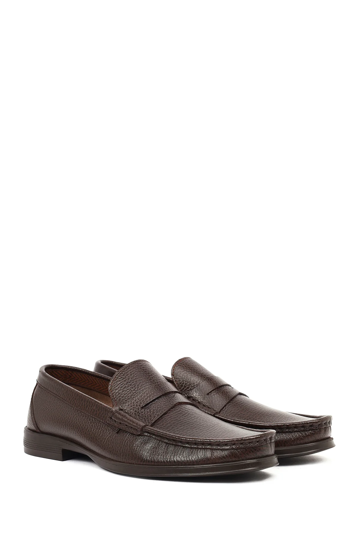 Erkek Kahverengi Deri Klasik Loafer - Image 2