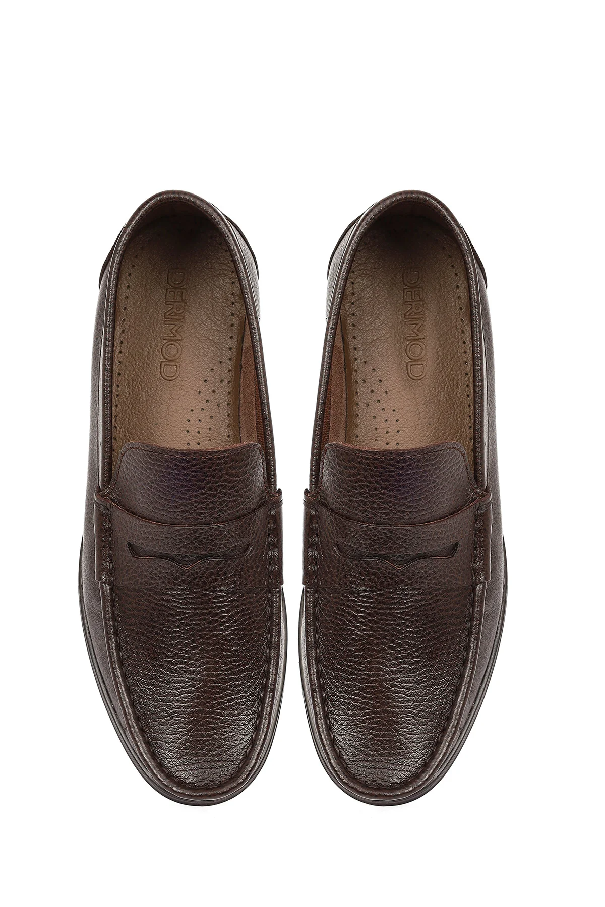 Erkek Kahverengi Deri Klasik Loafer - Image 4
