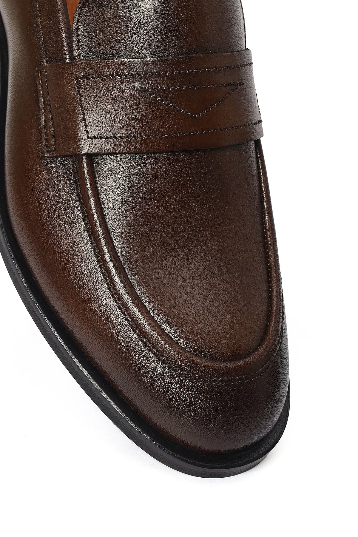 Erkek Kahverengi Deri Klasik Loafer - Image 9
