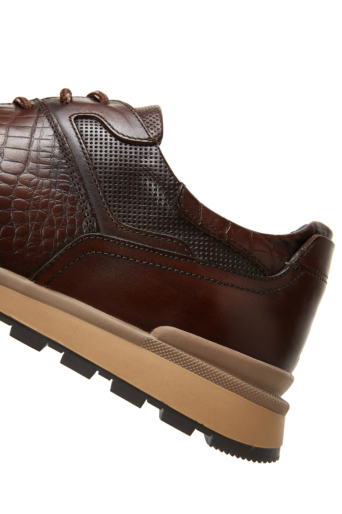 Erkek Kahverengi Deri Sneaker - Image 8