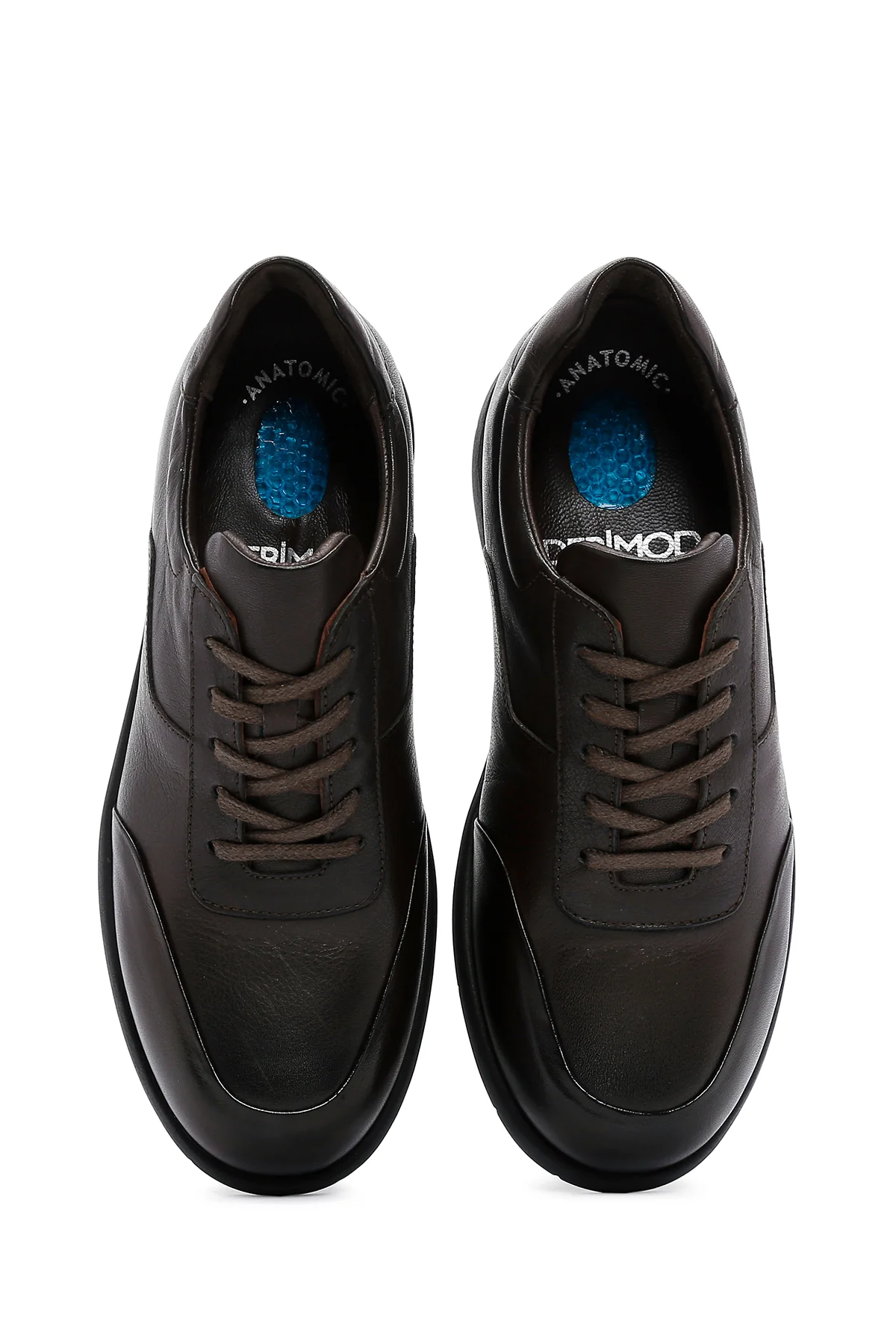 Erkek Kahverengi Deri Sneaker - Image 6