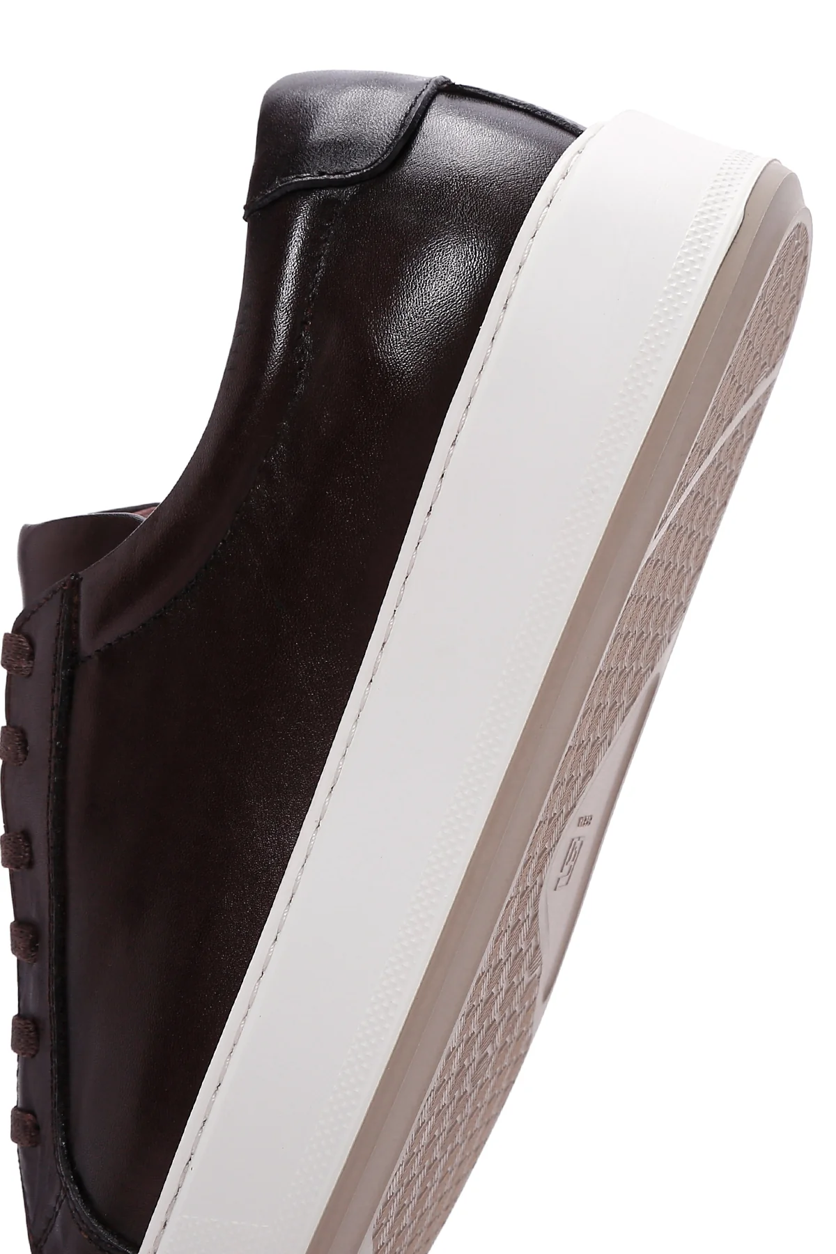 Erkek Kahverengi Deri Sneaker - Image 8