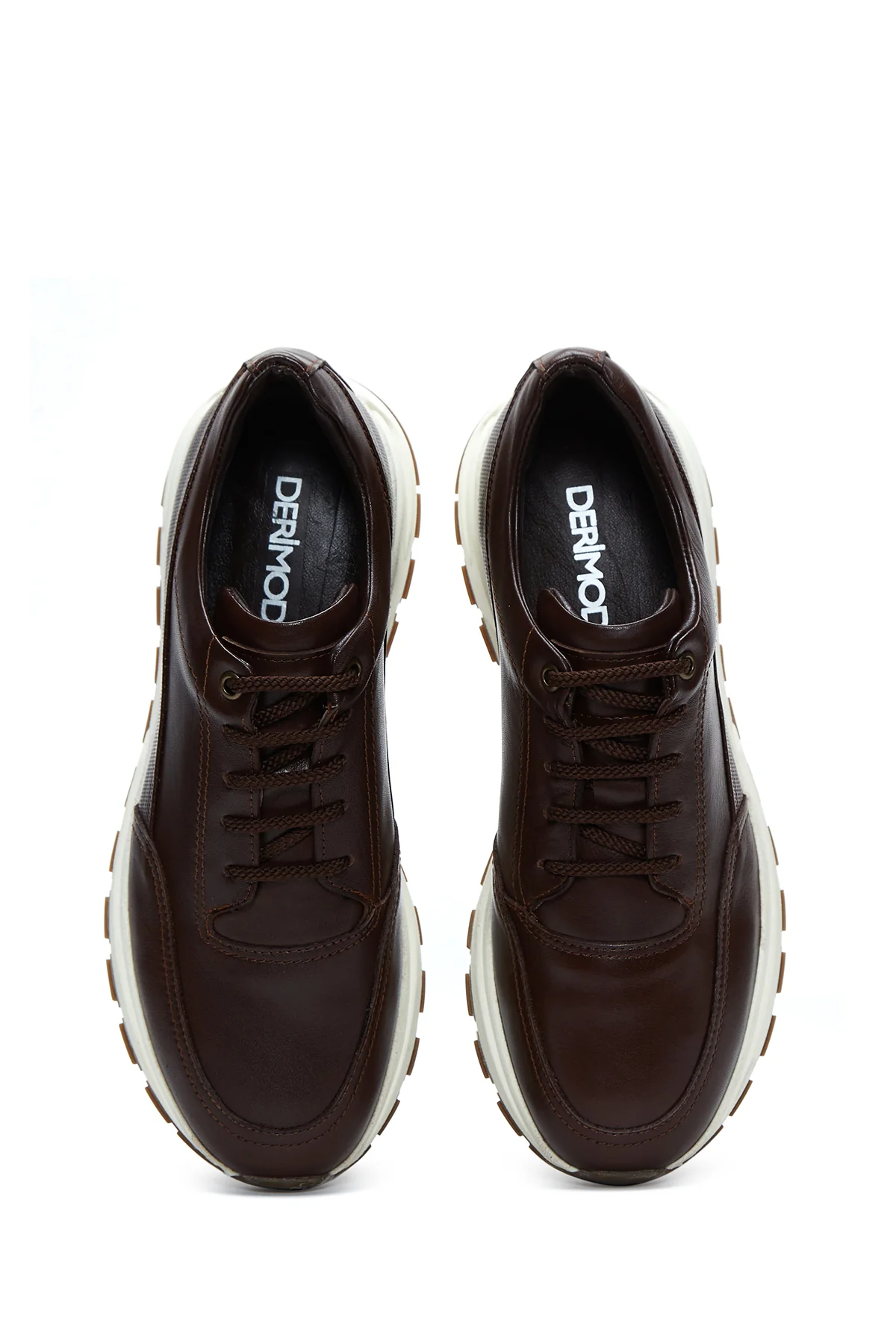 Erkek Kahverengi Deri Sneaker - Image 6