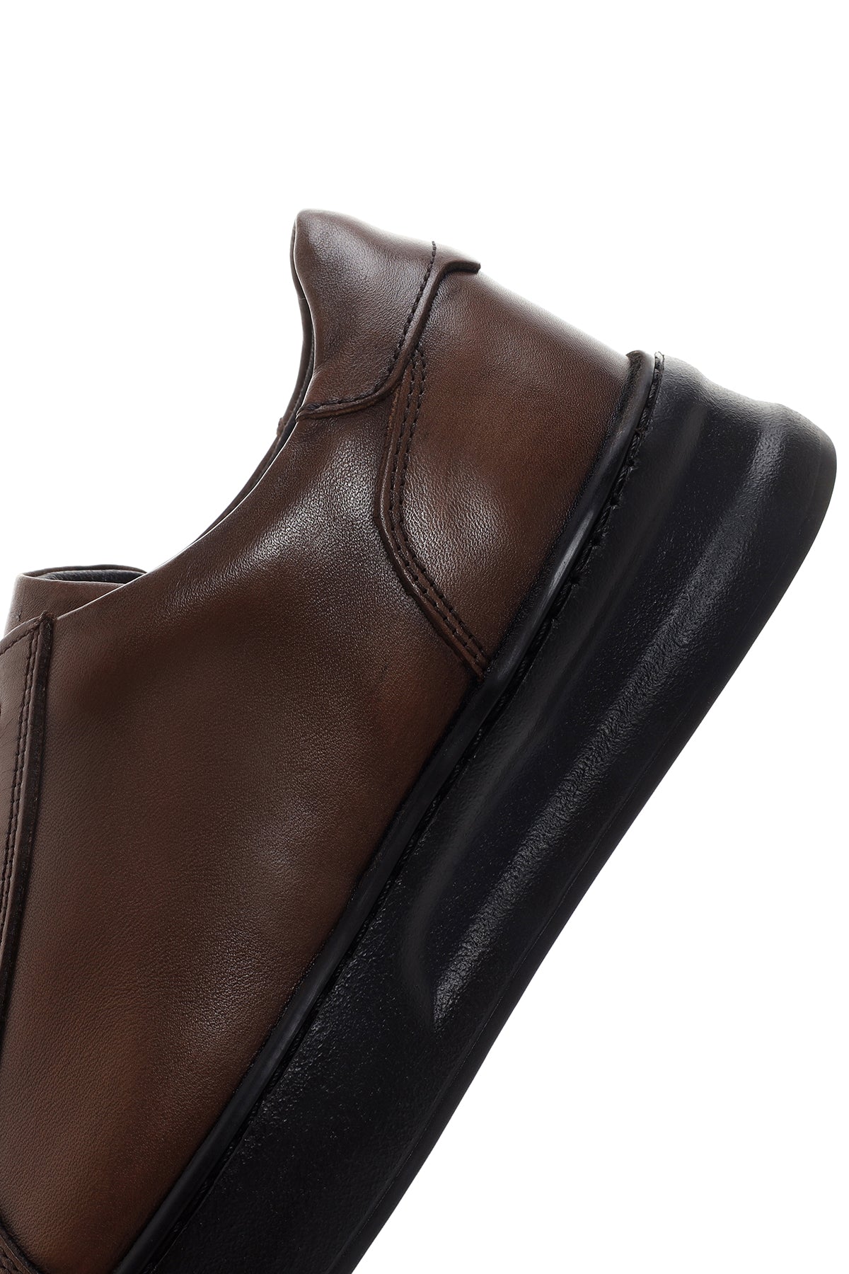 Erkek Kahverengi Deri Sneaker - Image 7