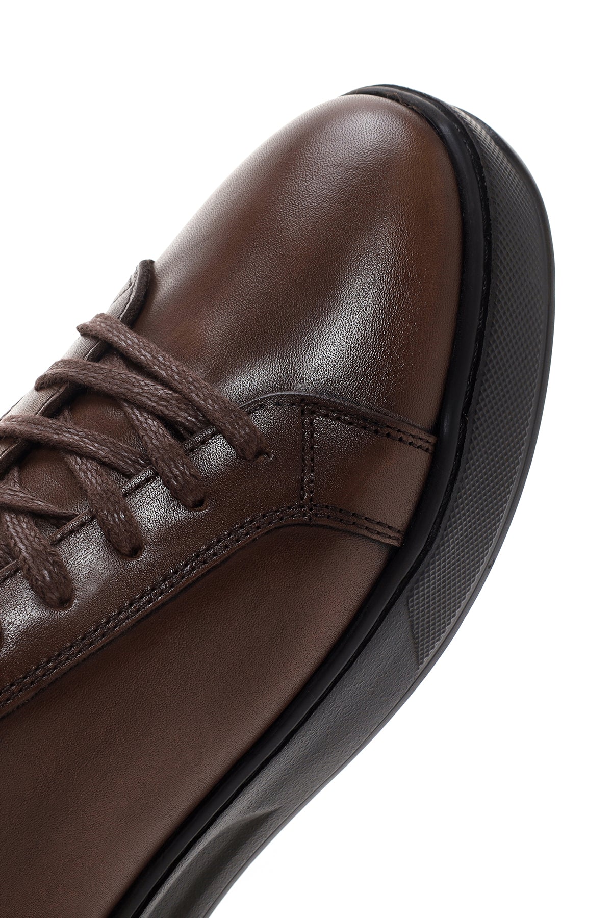 Erkek Kahverengi Deri Sneaker - Image 9