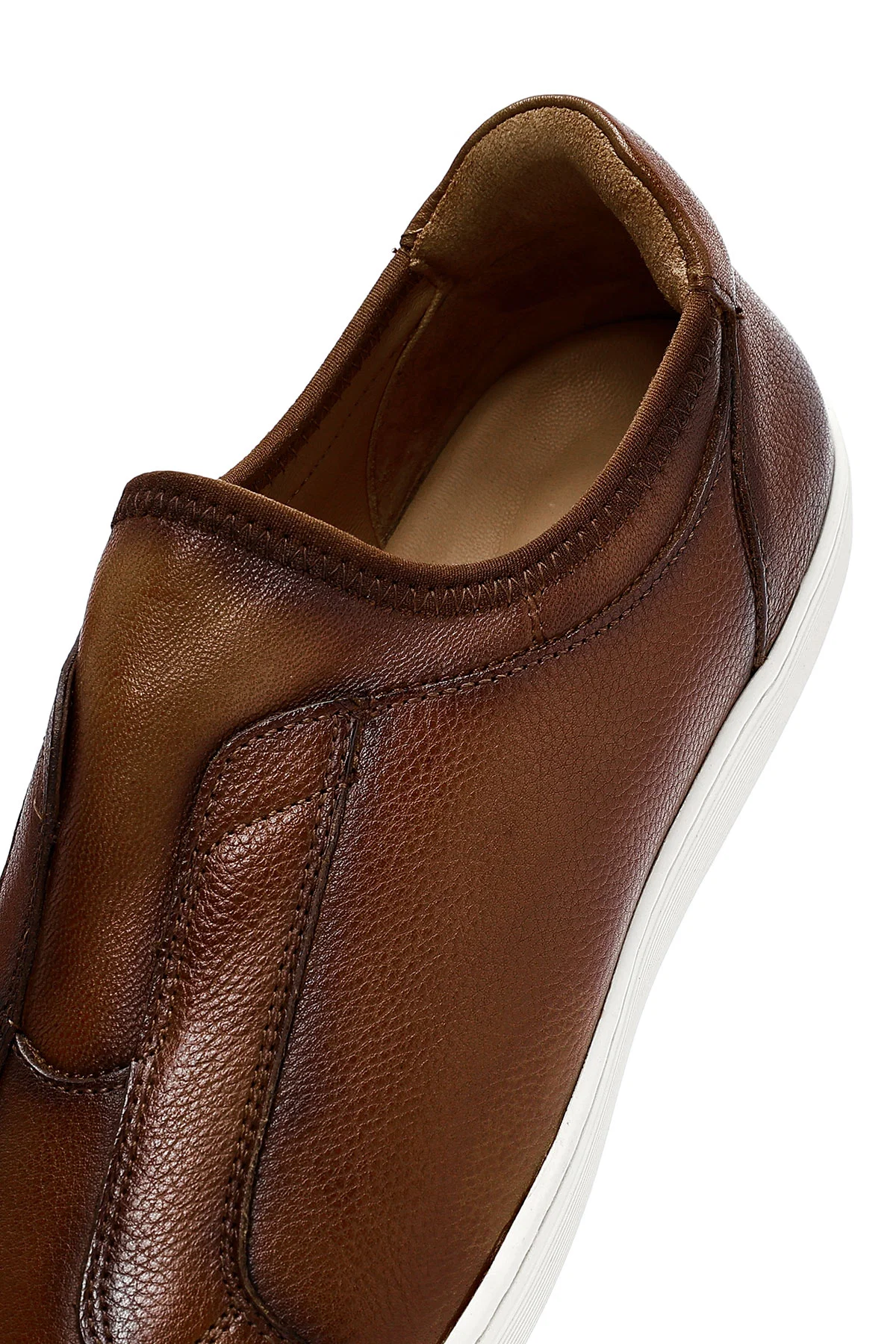 Erkek Kahverengi Deri Sneaker - Image 10