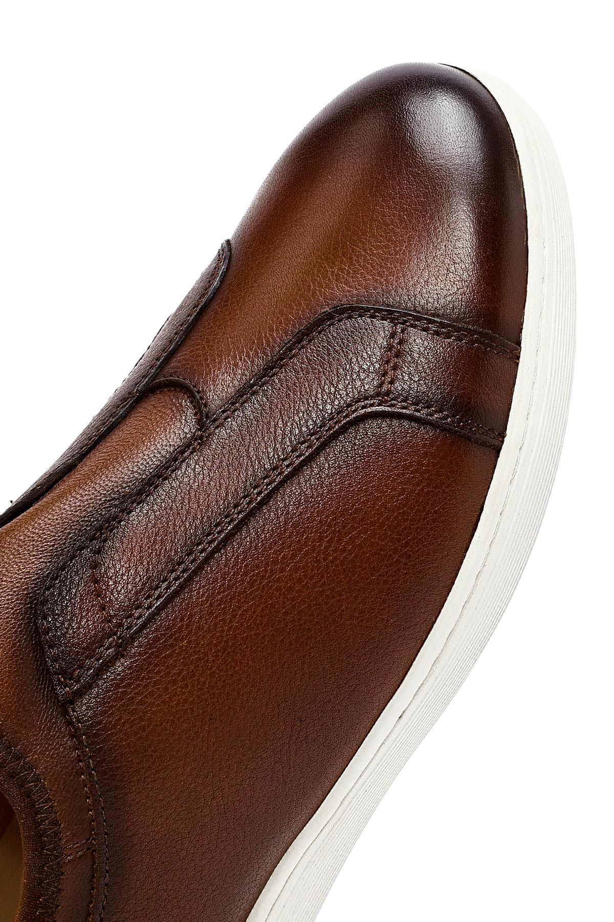 Erkek Kahverengi Deri Sneaker - Image 11