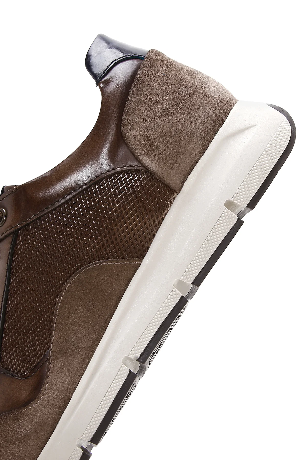 Erkek Kahverengi Deri Süet Detaylı Sneaker - Image 8